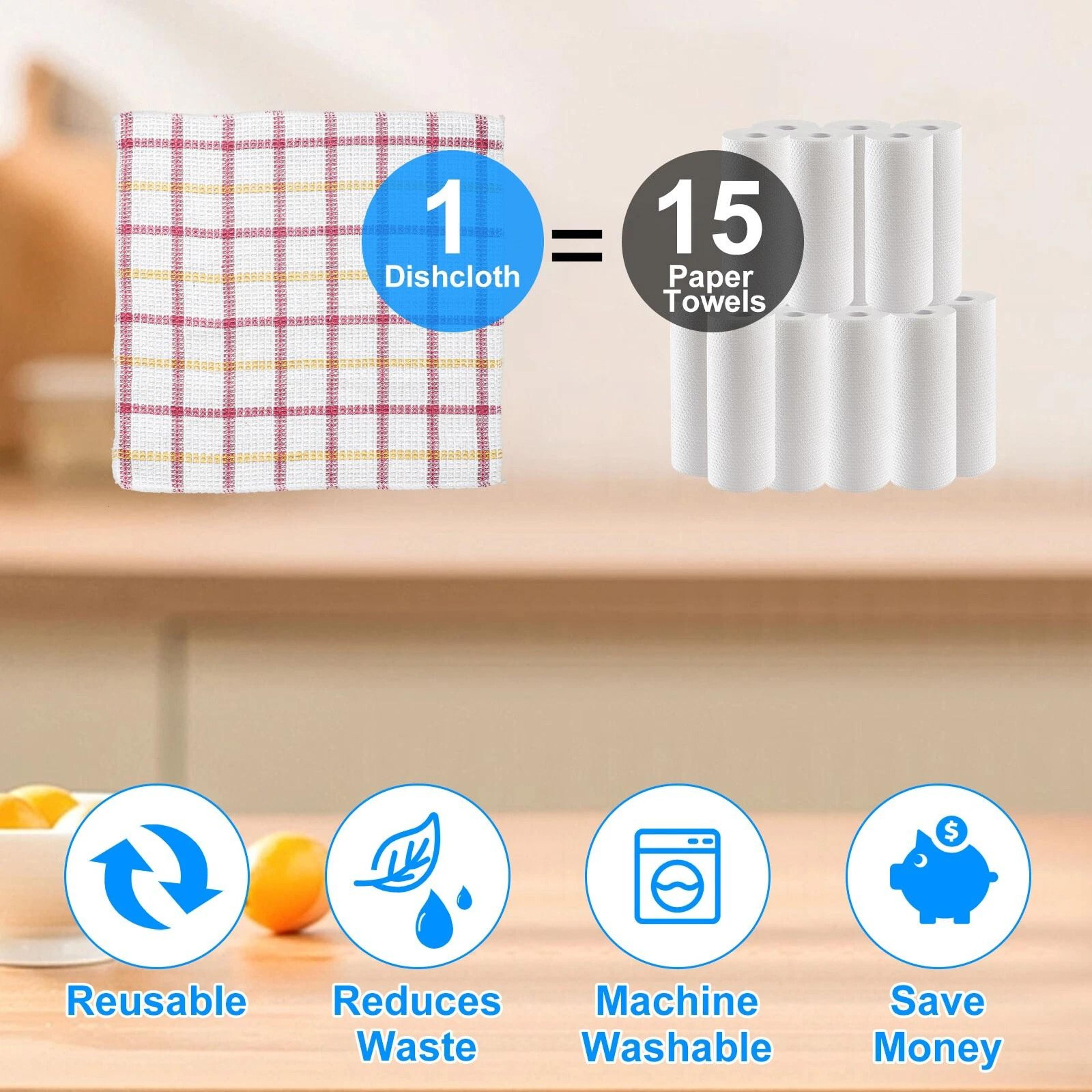 Cotton Kitchen Cleaning Towels  Absorbent Washable Durable Dish Cloths For Restaurant  Home Use 1