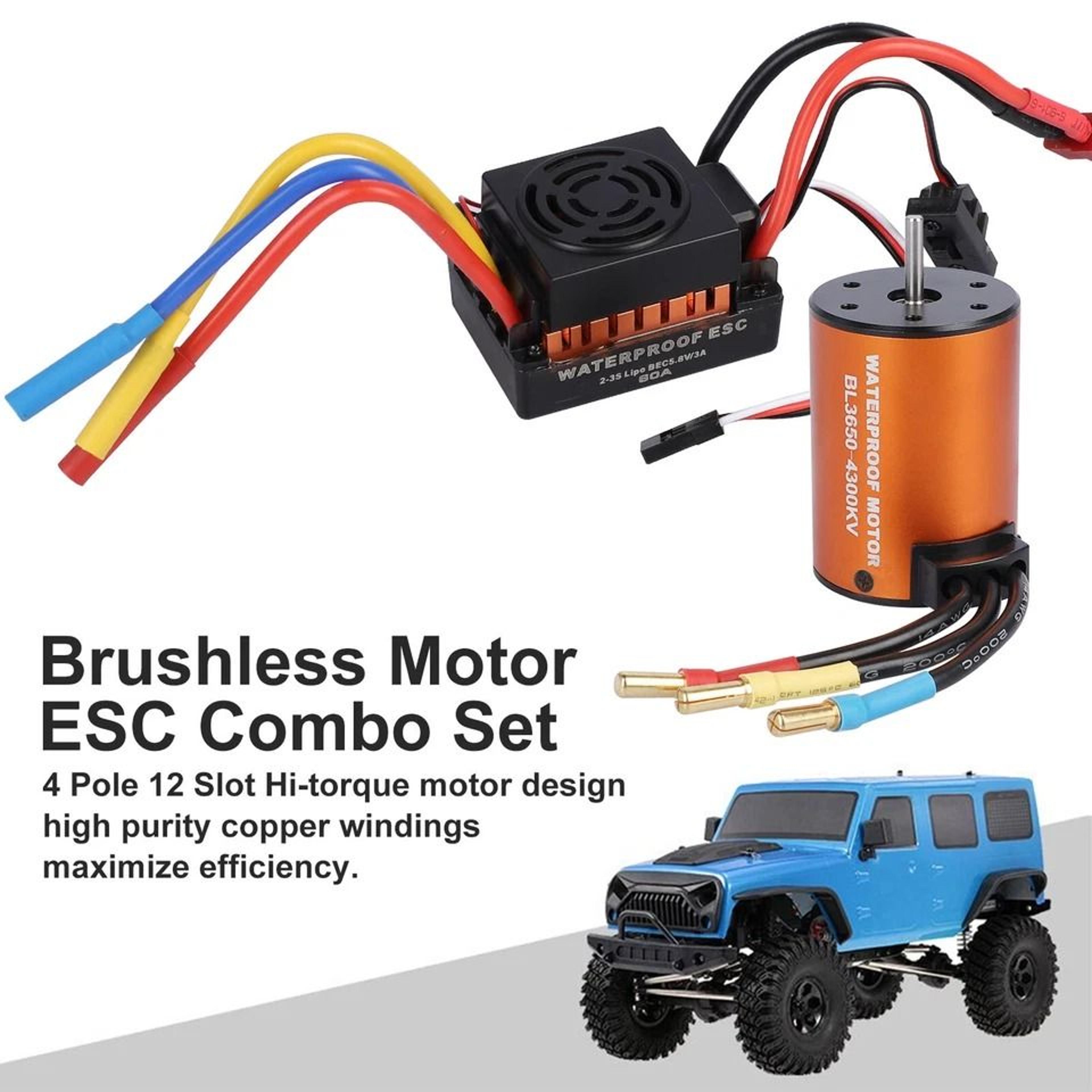Waterproof Brushless Motor With ESC Combo For RC Cars 1