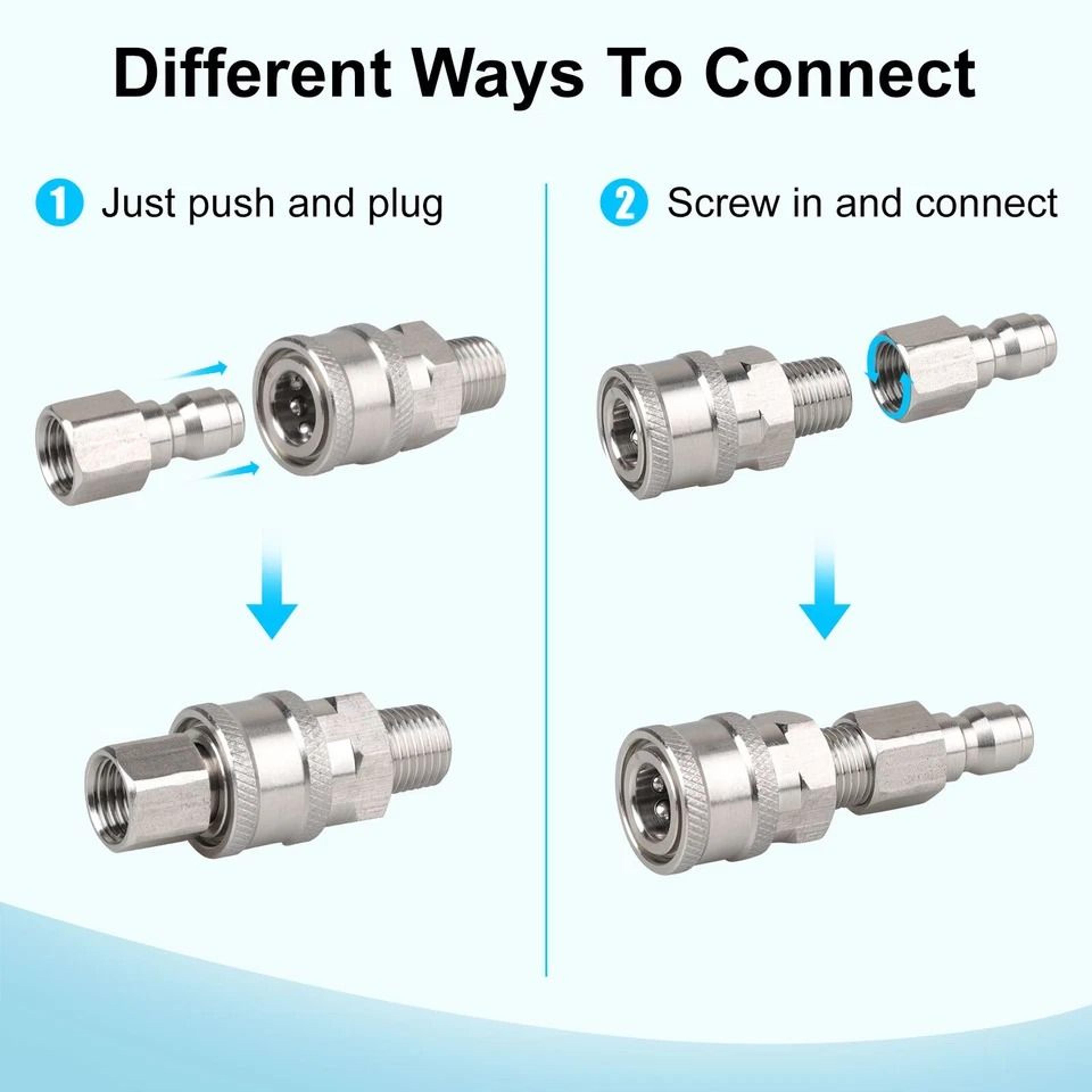 Pressure Washer Quick Connect Adapter Kit  Stainless Steel Fittings 4
