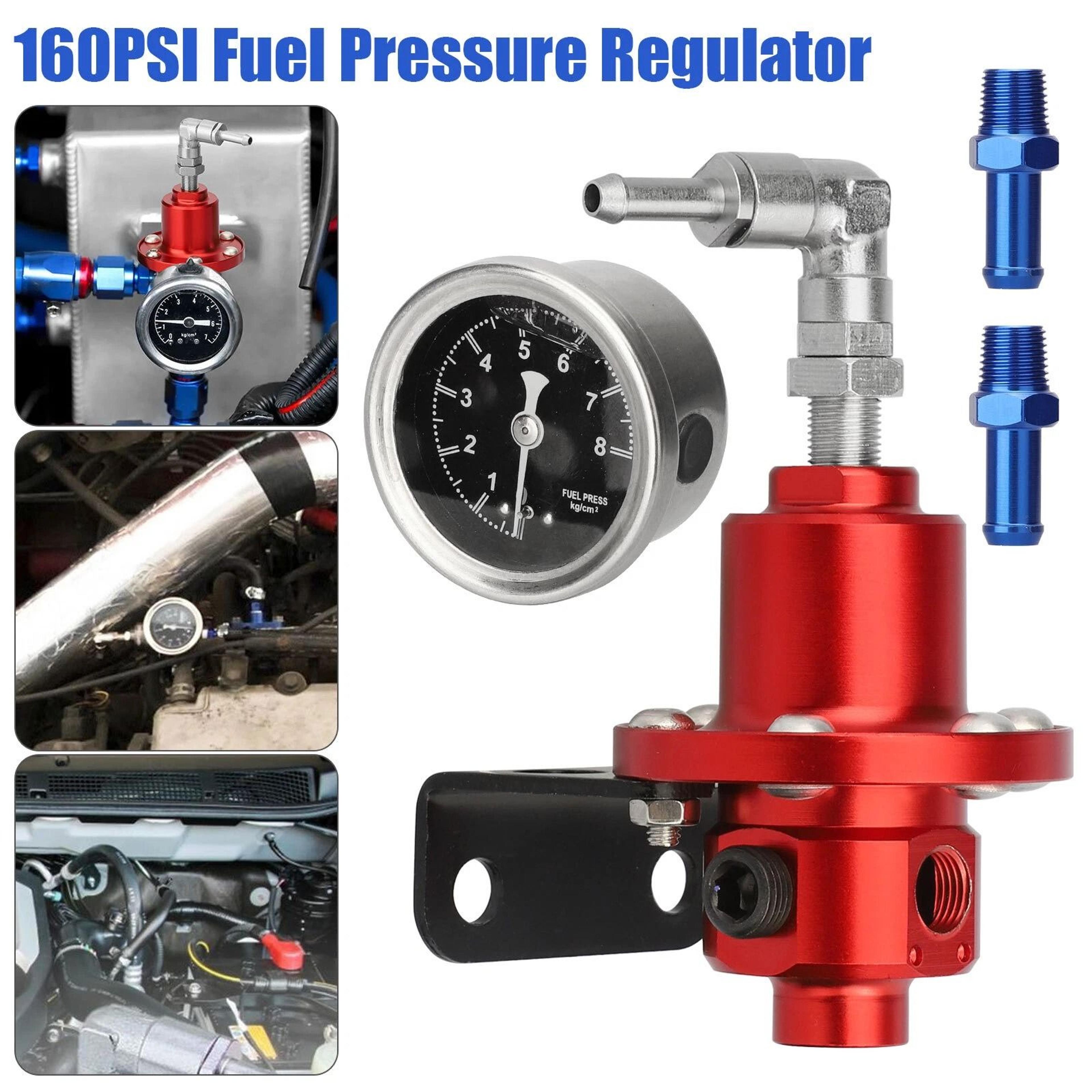 Adjustable Auto Car Fuel Pressure Regulator With OilFilled Gauge For HighPerformance Engines 6