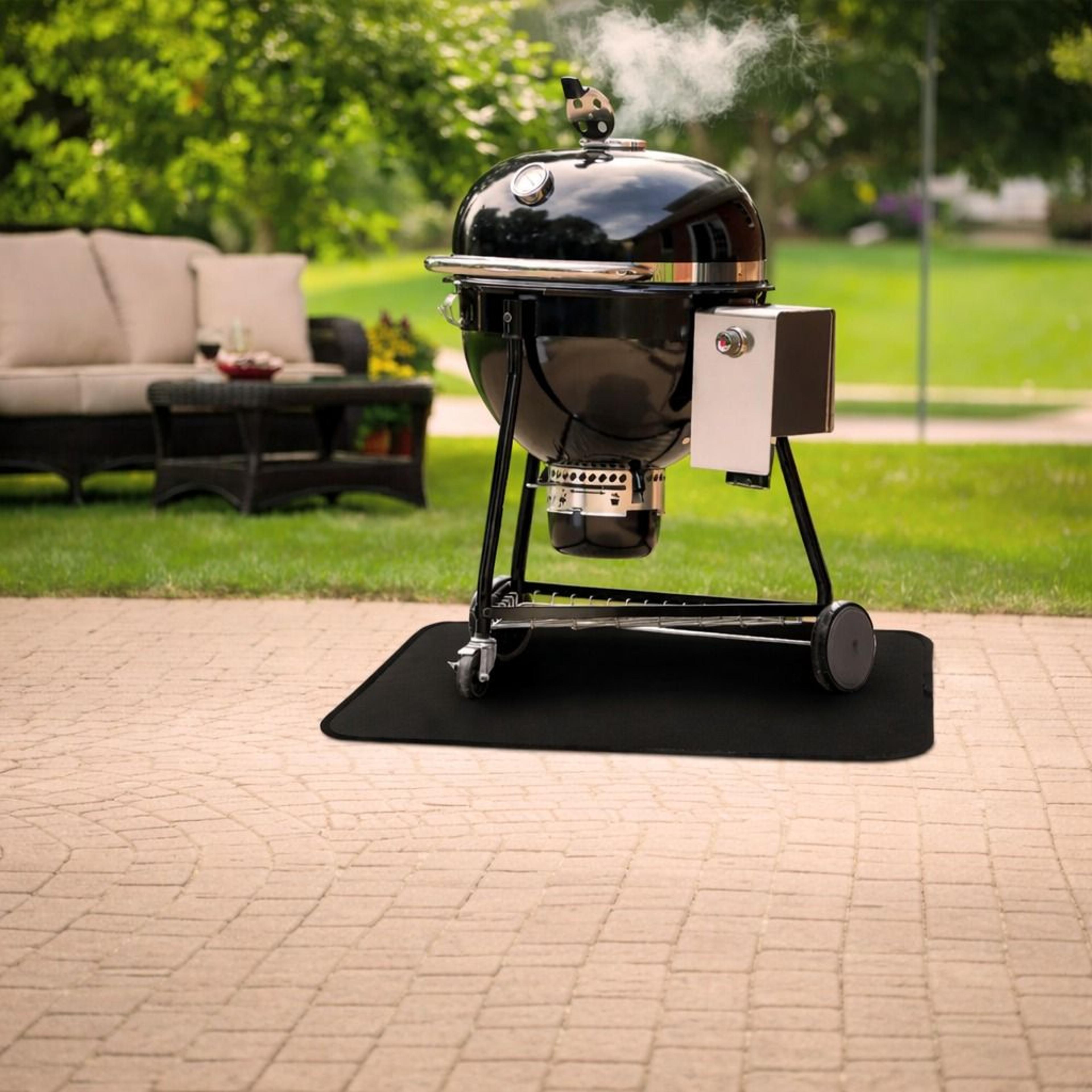 under grill mat fireproof deck protector for outdoor grills