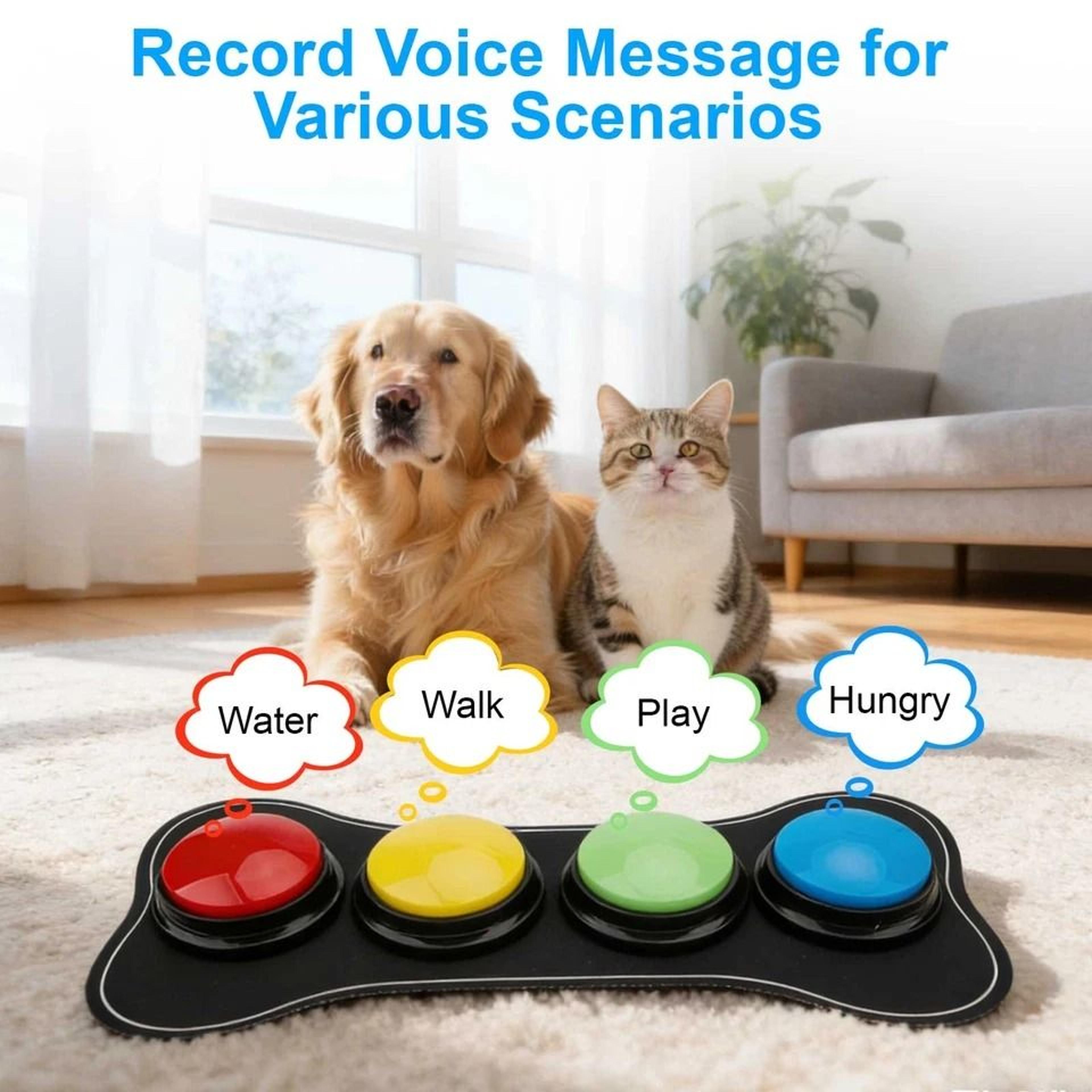 Dog Talking Button Communication Set  Recordable Voice Buttons With NonSlip Pad  Stickers For Pet T 1