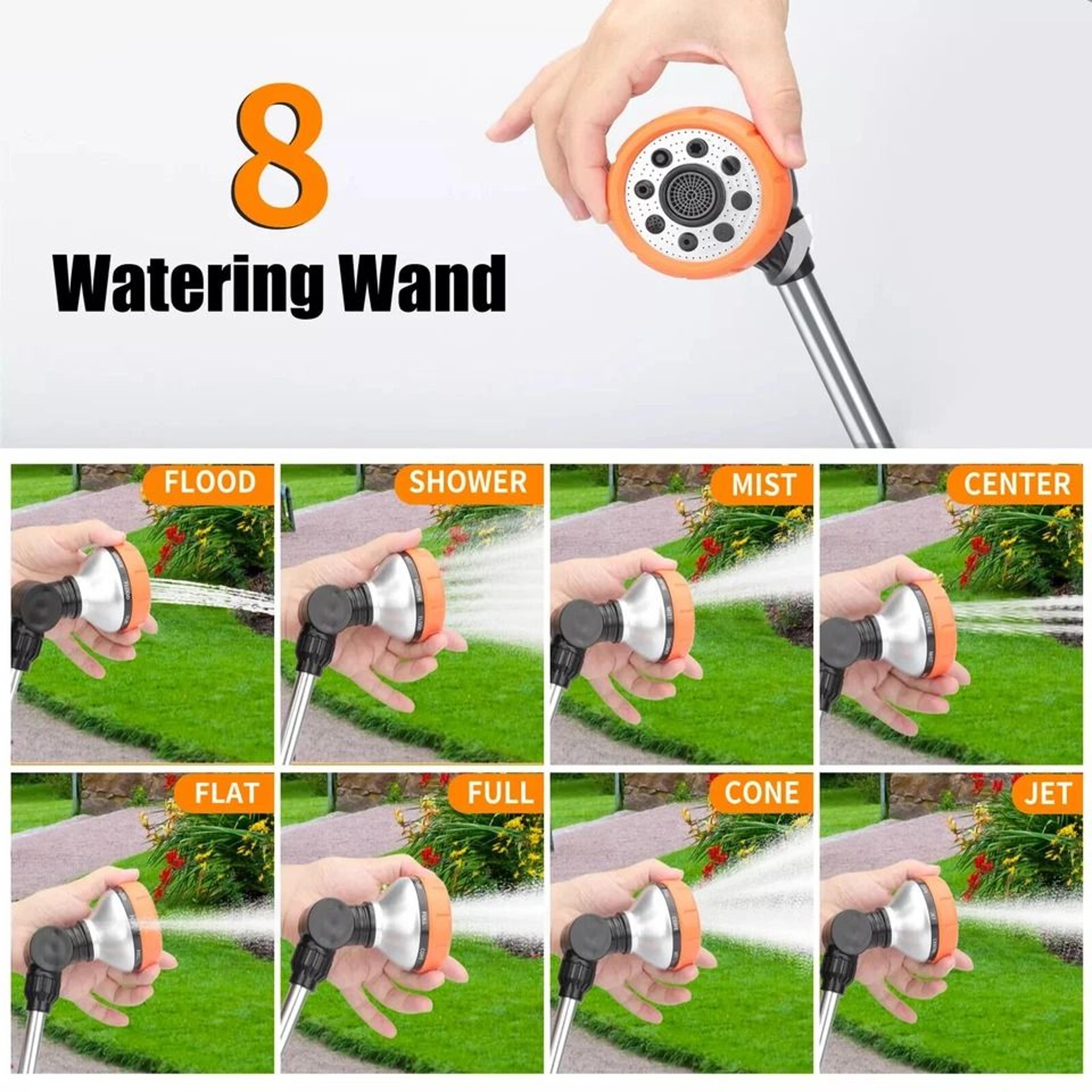 Heavy Duty Metal Watering Wand For Garden Hose  Ratcheting Head With Watering Patterns 4