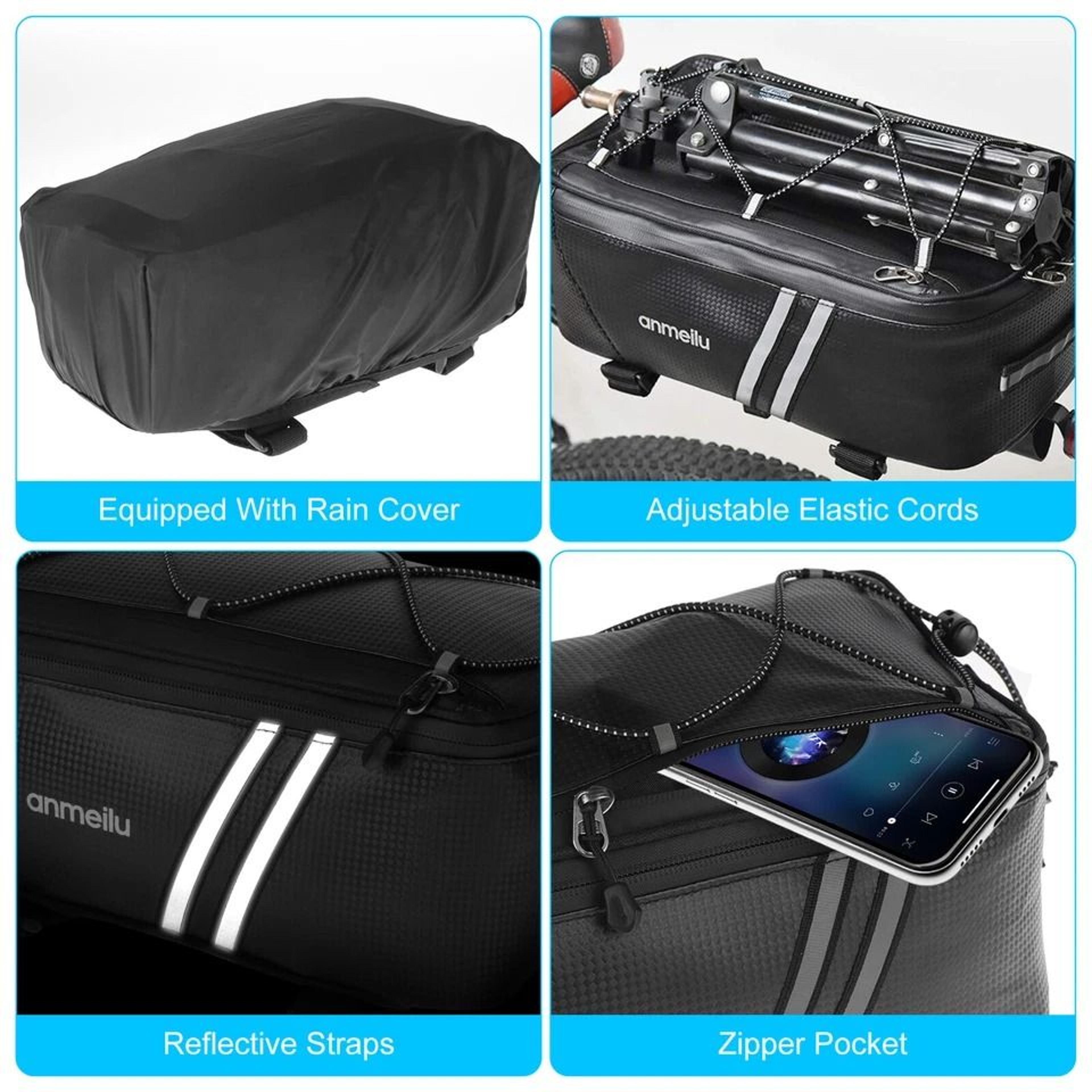 Waterproof Bicycle Rear Rack Seat Bag  Bike Cycling Storage Pouch Trunk Pannier Durable PU Leather 4
