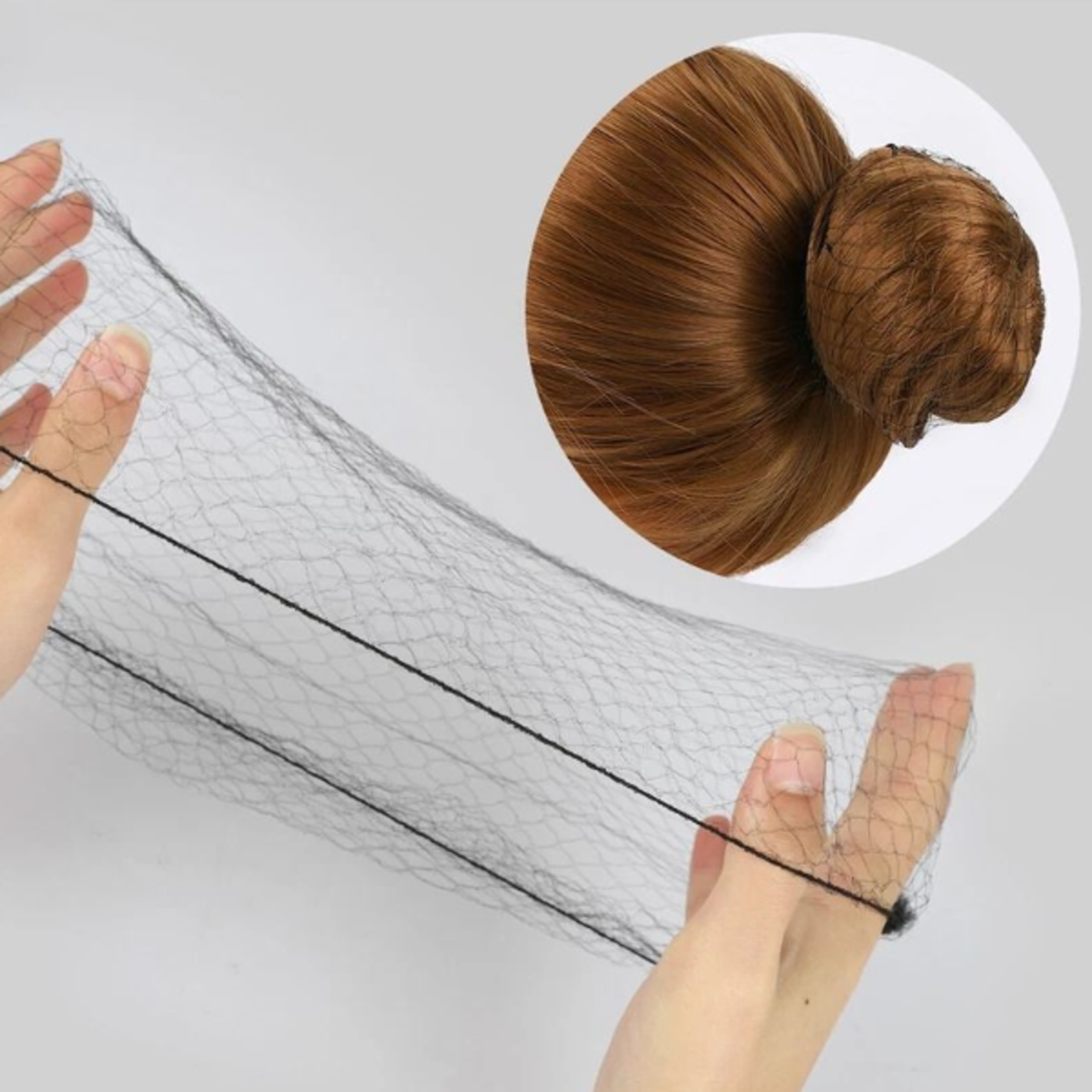 invisible hair nets - elastic edge mesh hairnet for bun covers
