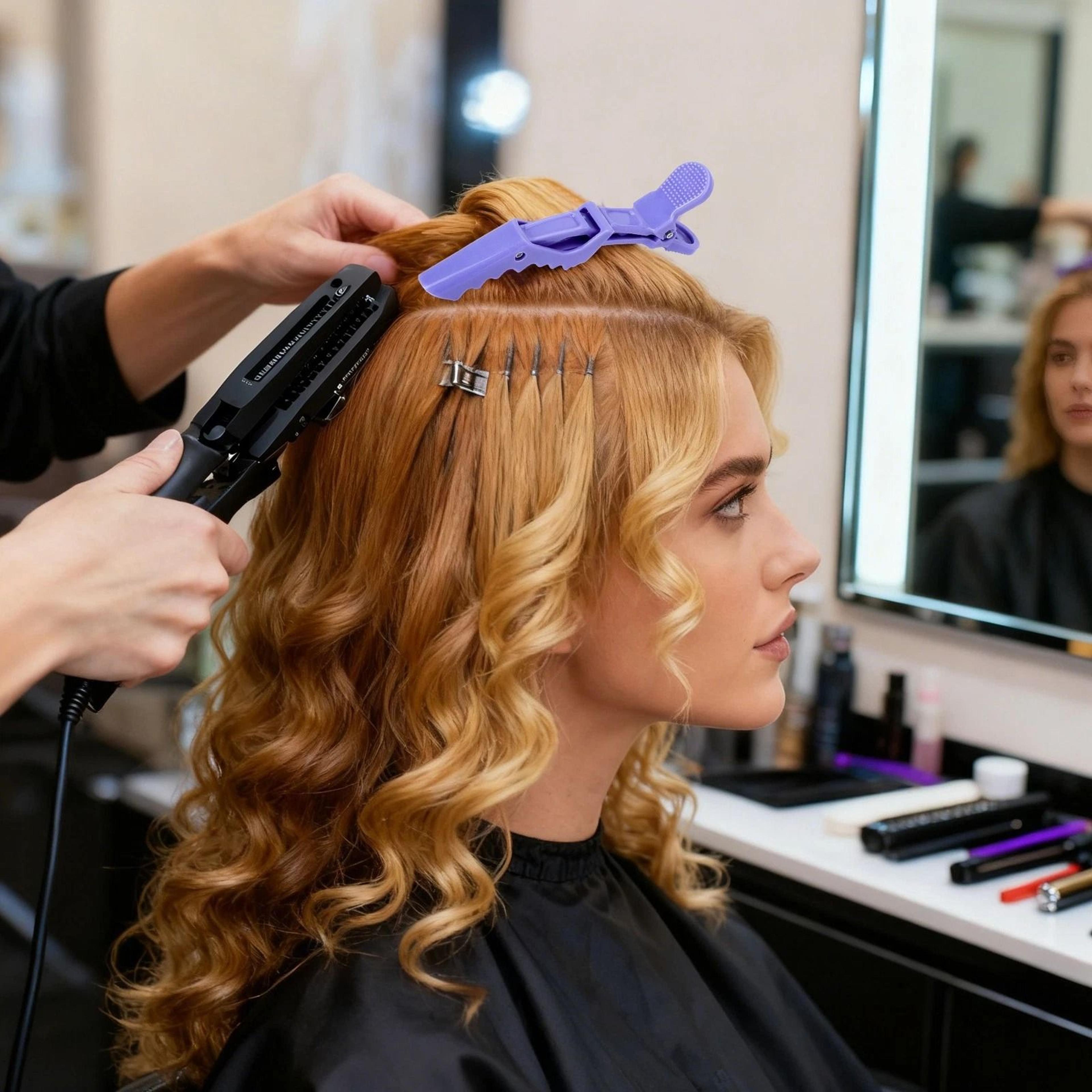 hair parting tools set with sectioning clips & rat tail combs - salon kit for professional styling