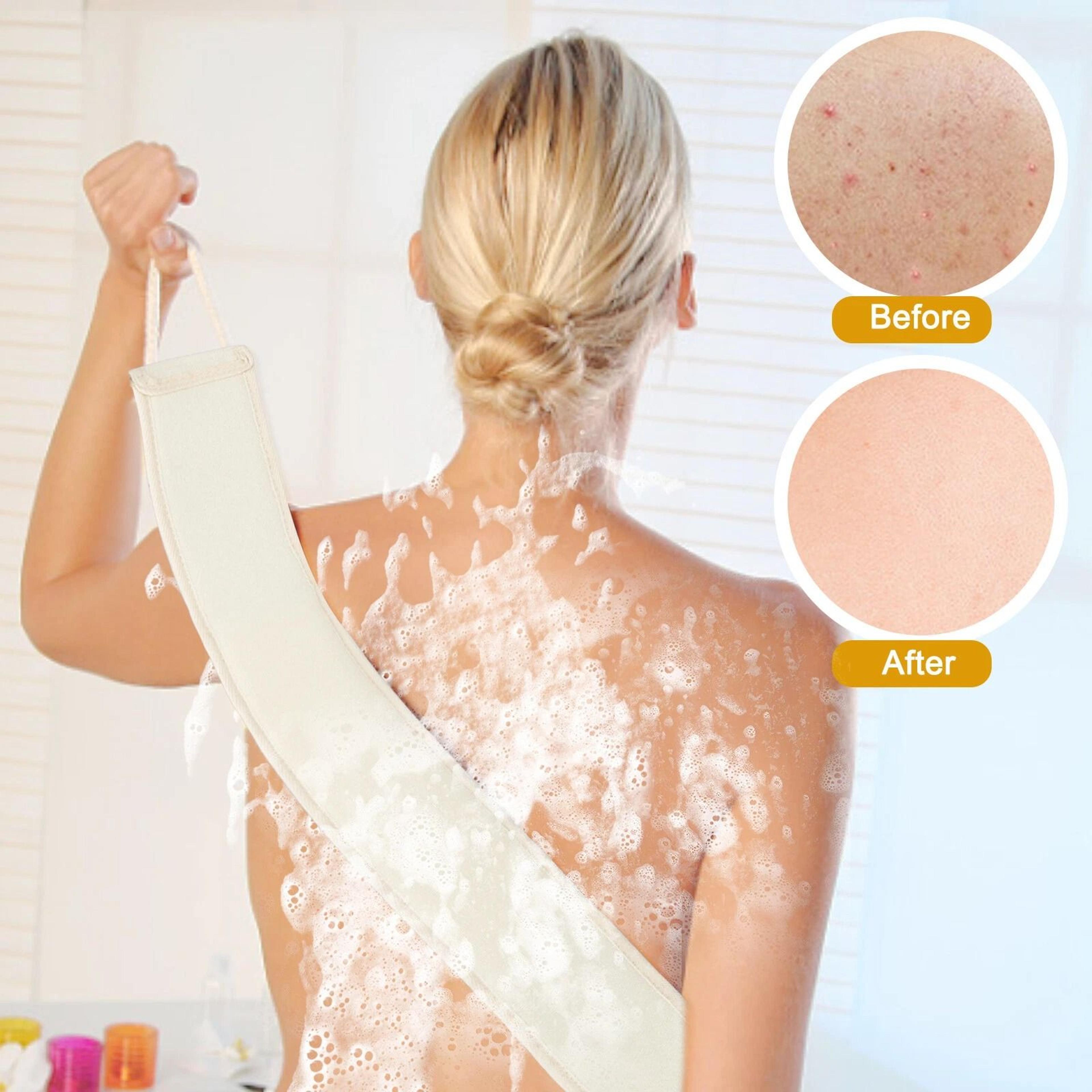 Natural Loofah Exfoliating Back Scrubber Set  EcoFriendly Bath Sponge Pads For Soft Healthy Skin 1