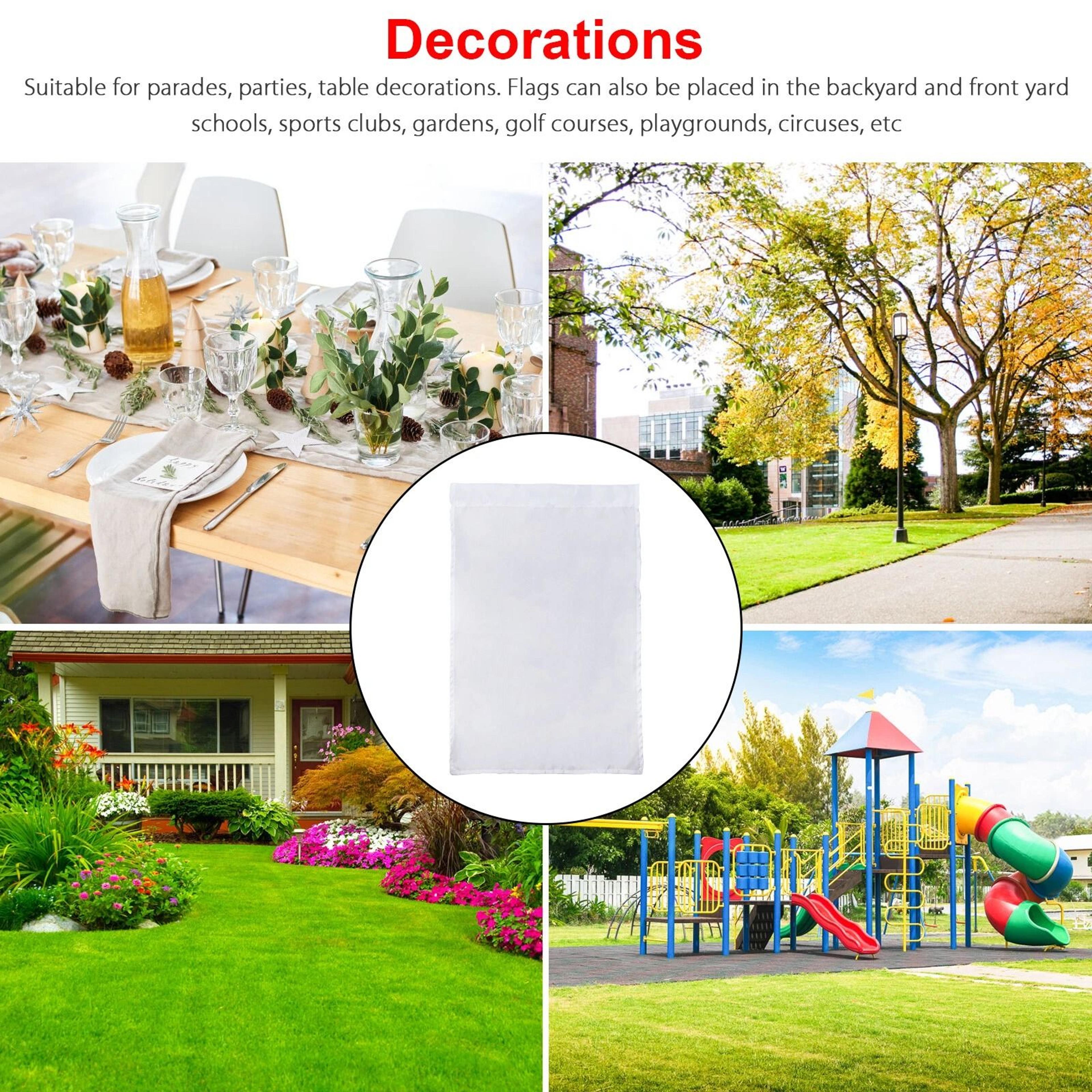 White Sublimation Blank Flags  Polyester Garden Banner For DIY Custom Designs 2