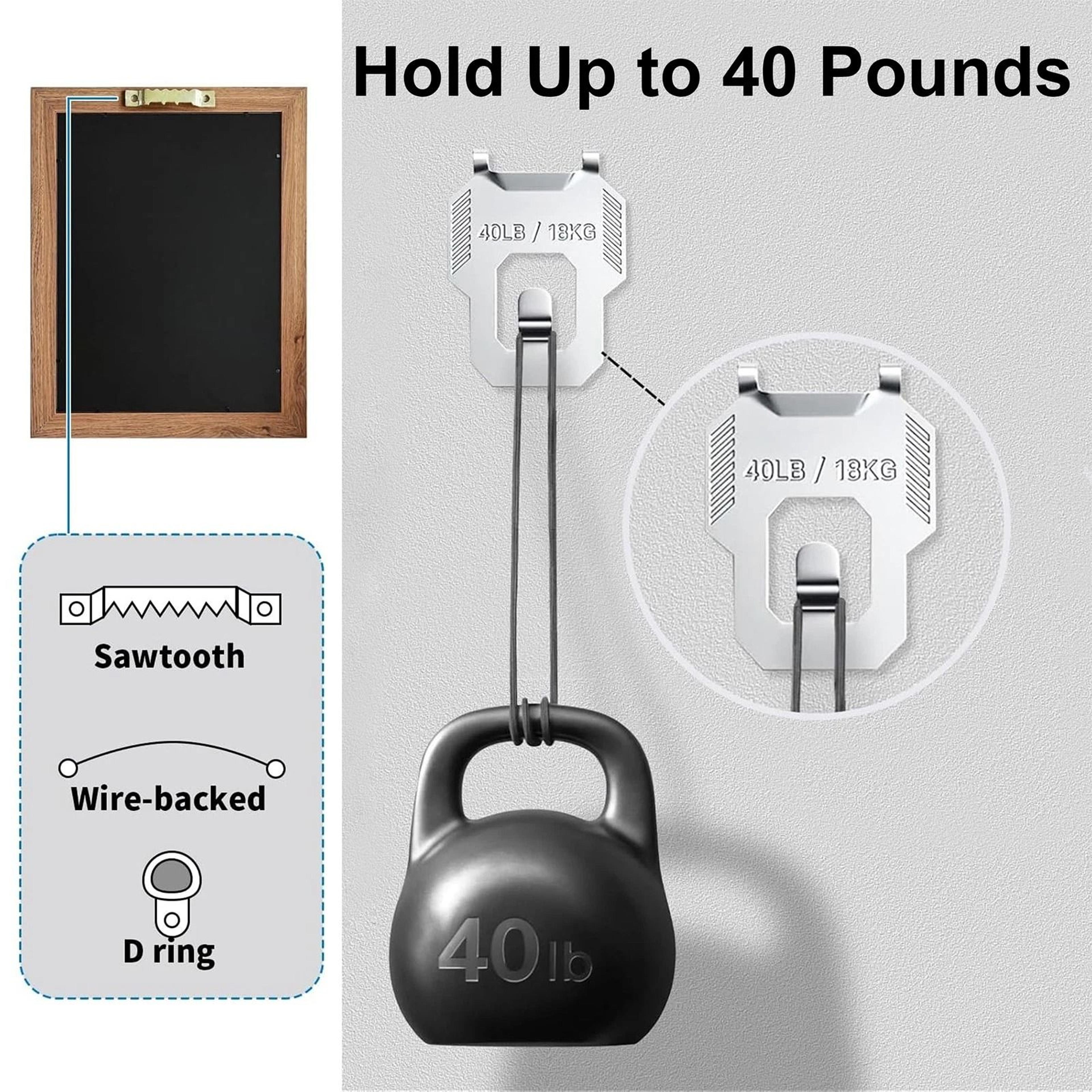 Stainless Steel Drywall Hanging Hooks  Heavy Duty Claw ToolFree Installation Load Capacity NailFree 3