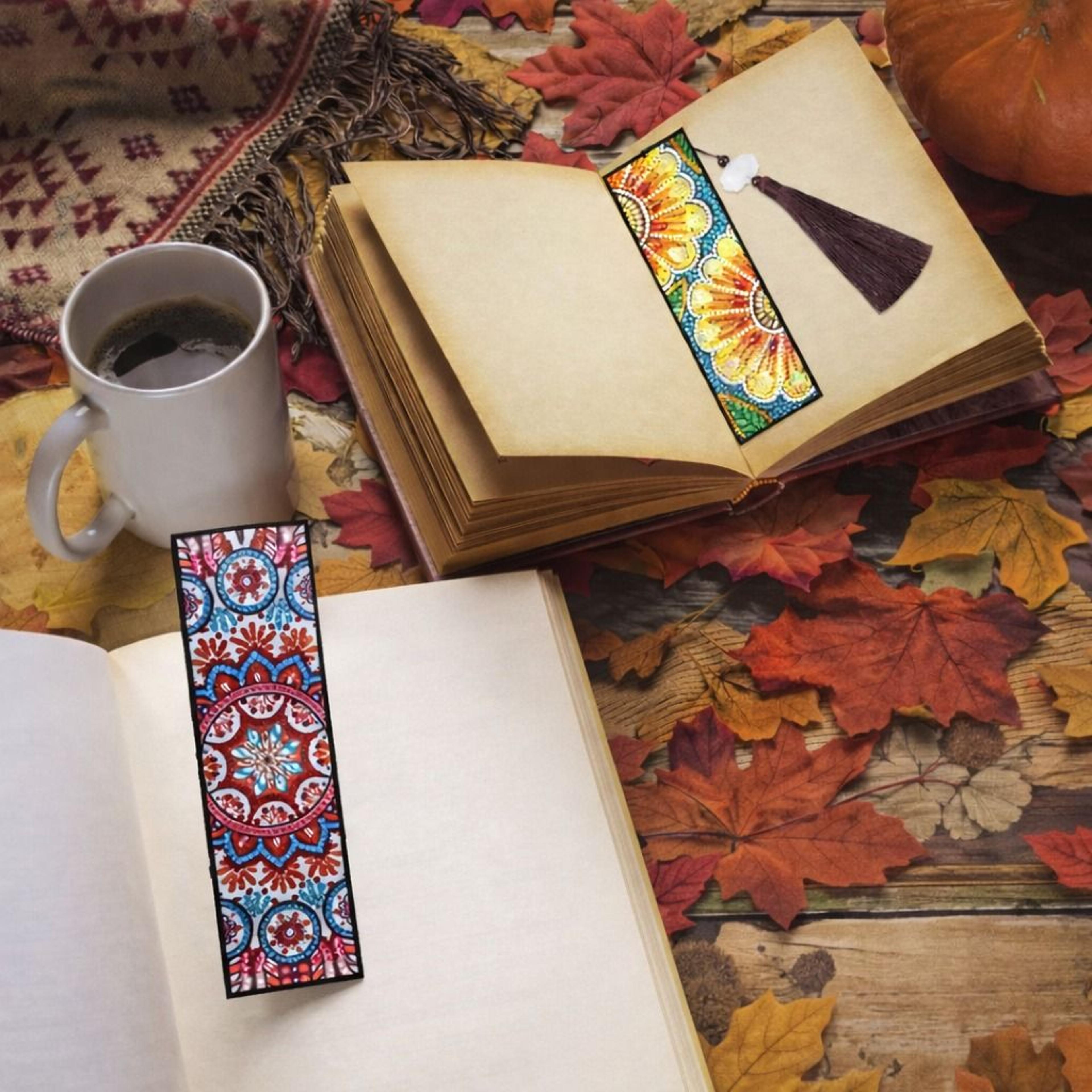 diamond painting bookmark kit diy leather page marker set