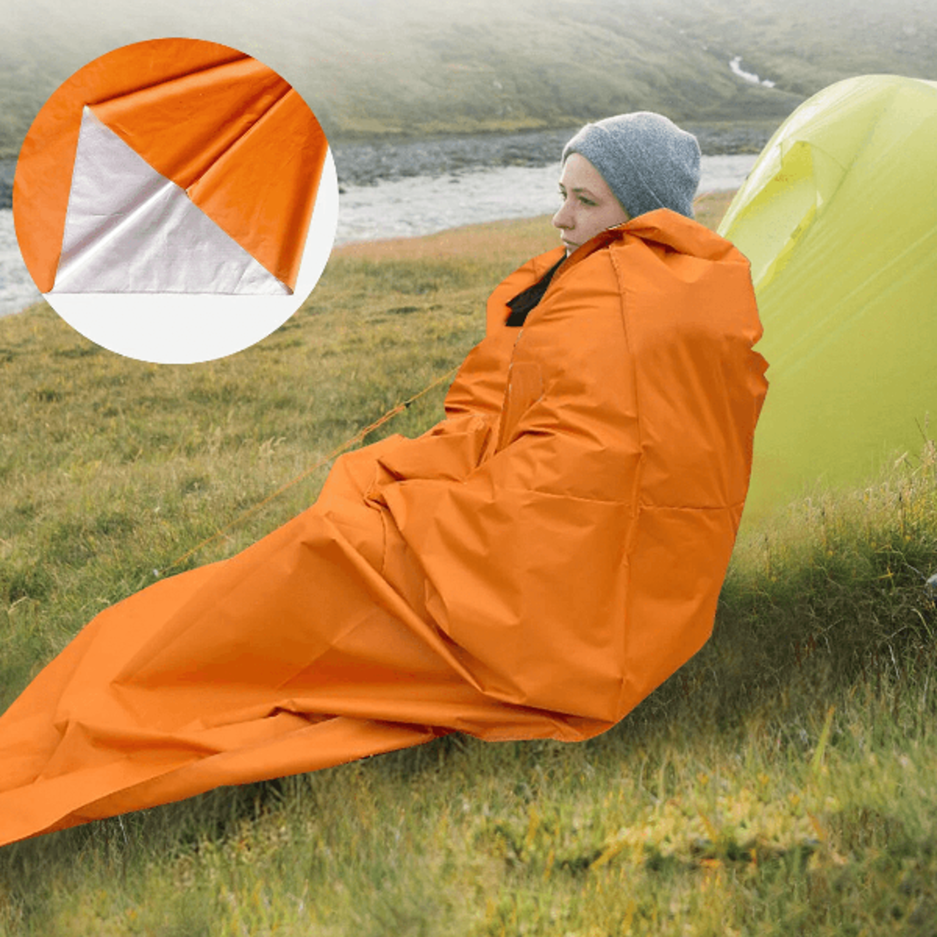 ultimate emergency survival sleeping bag waterproof thermal camping blanket