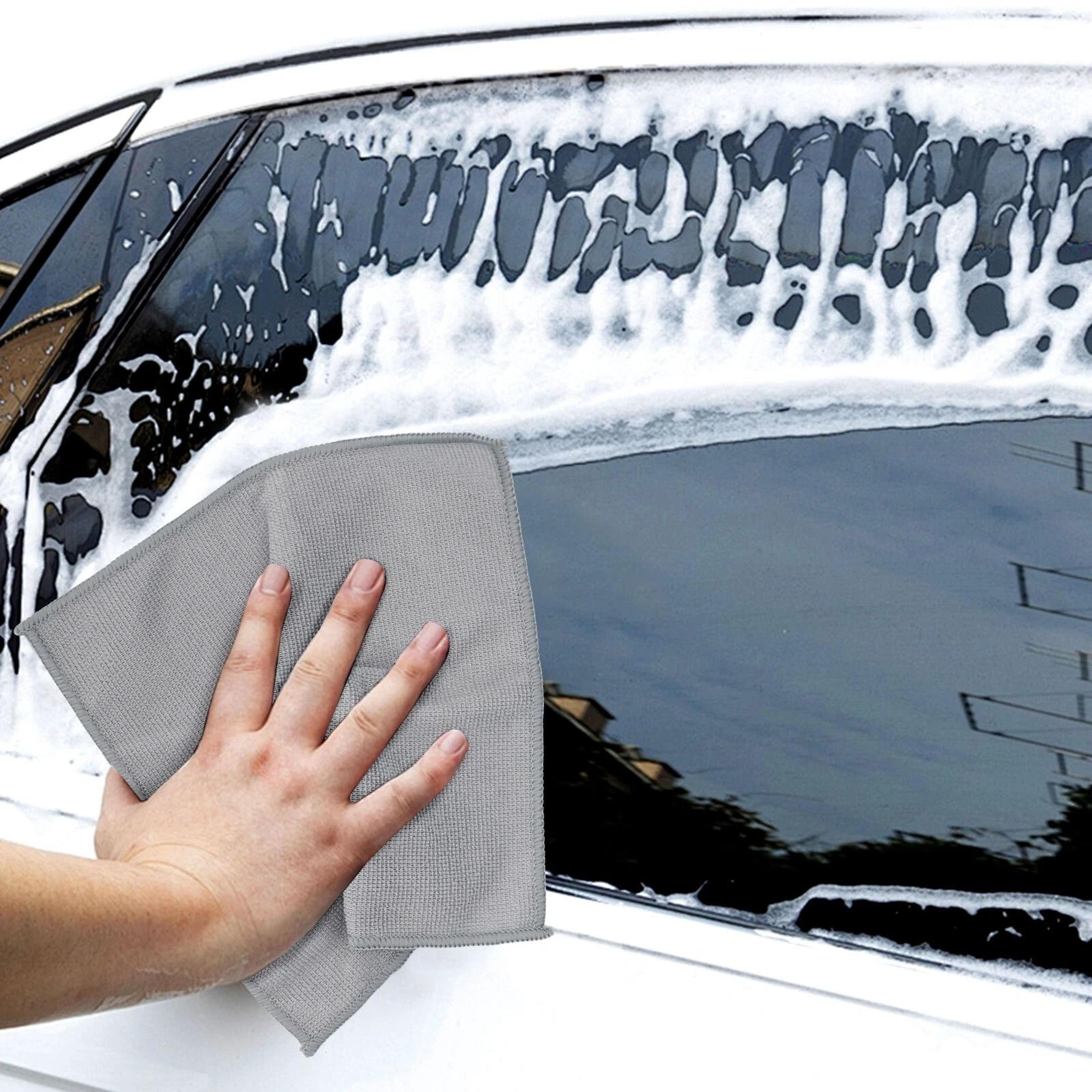 premium microfiber cleaning cloths reusable car towels, scratch-free, highly absorbent