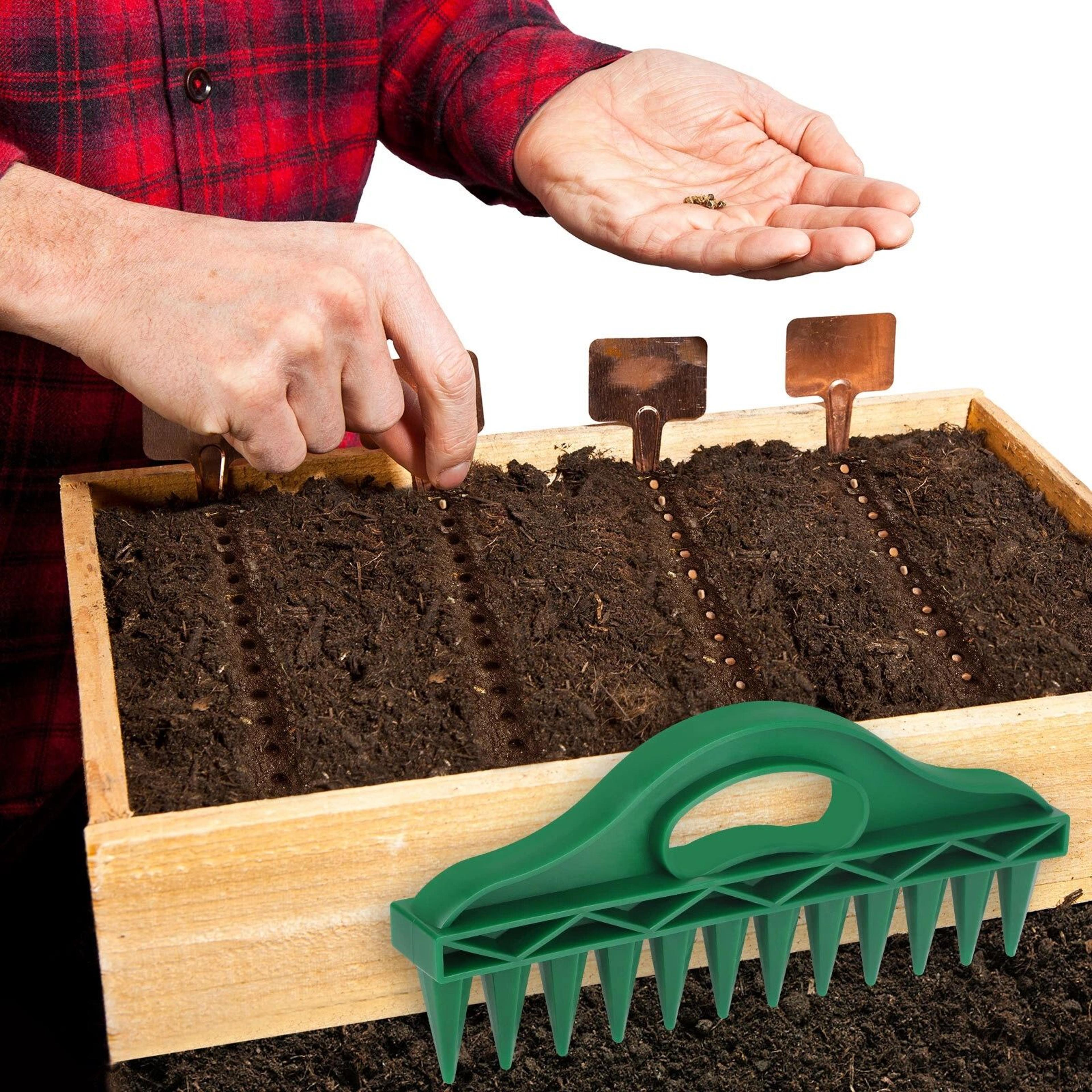 Plastic Garden Seeder Tool  Heavy Duty Seeding Puncher For Efficient Soil Digger  Planting 2