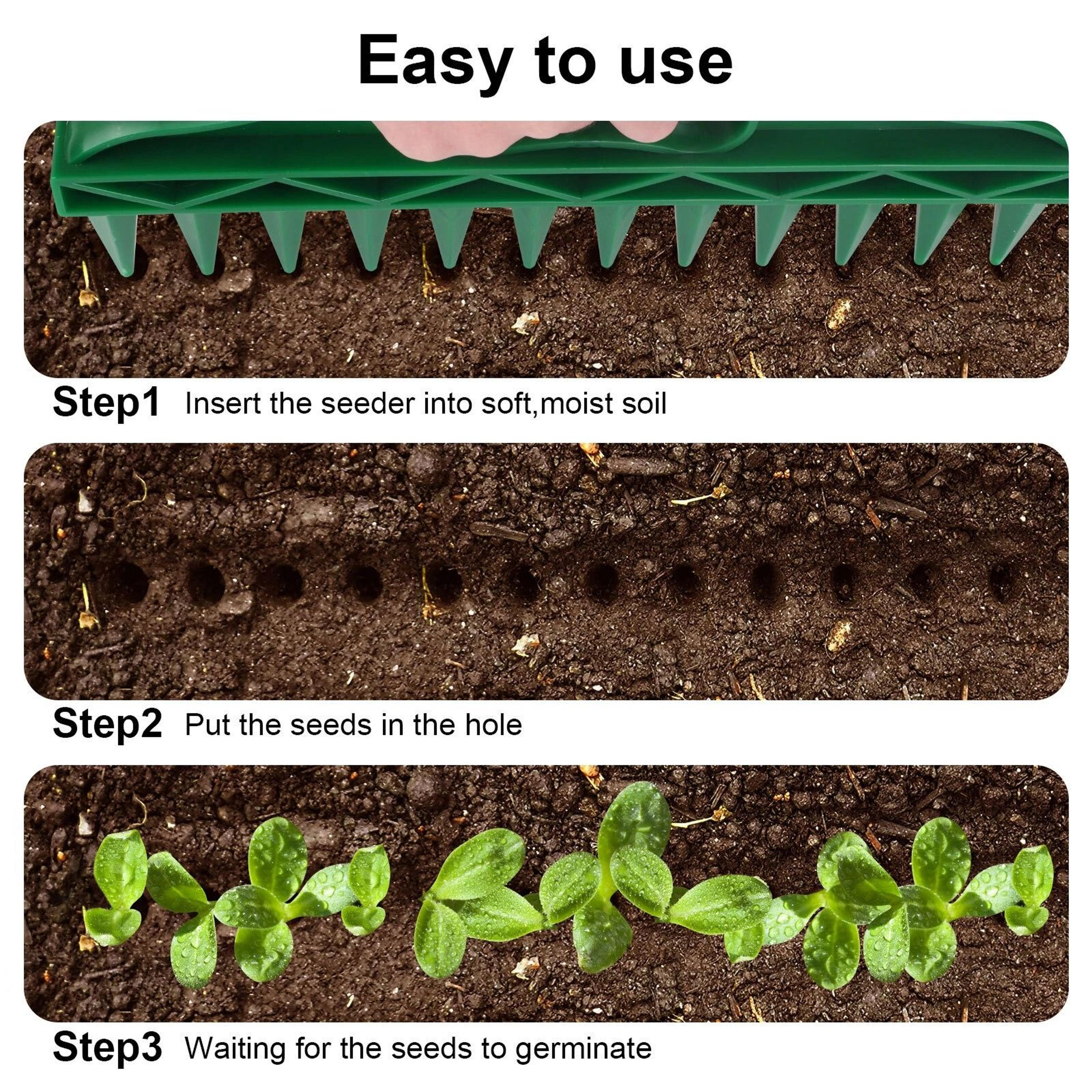 Plastic Garden Seeder Tool  Heavy Duty Seeding Puncher For Efficient Soil Digger  Planting 3