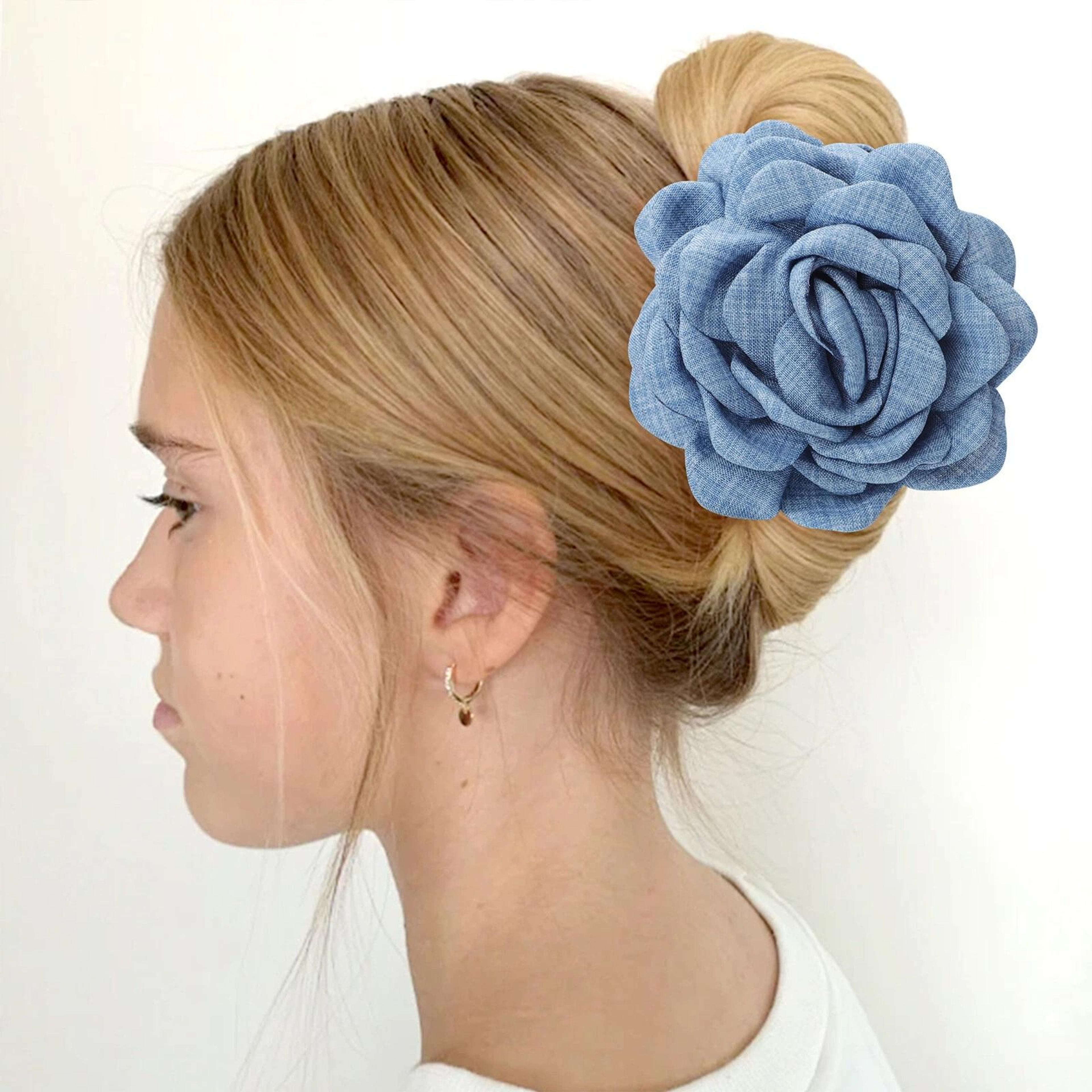 rose flower non-slip hair claw clips for women & girls – elegant, sturdy hair accessories for all hairstyles