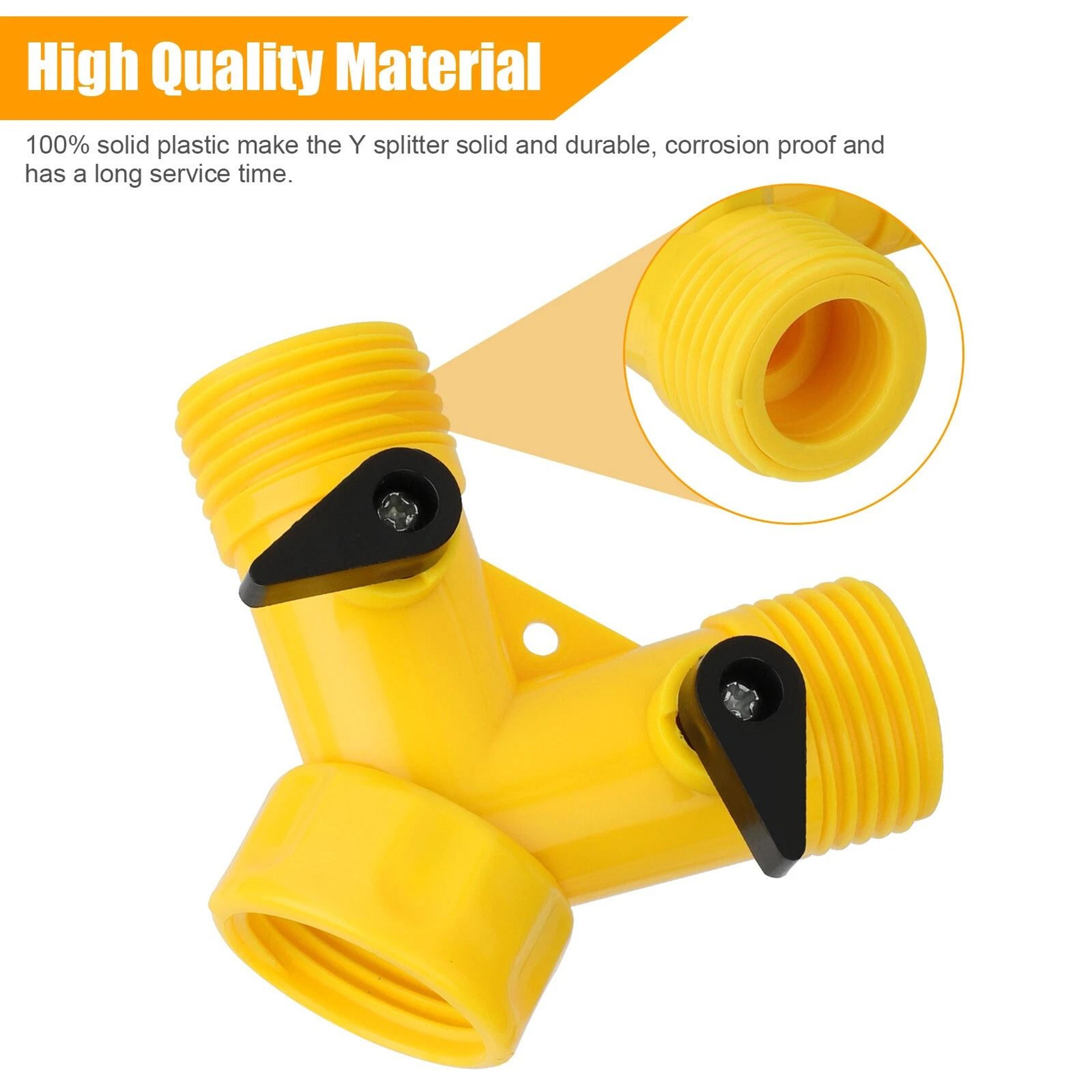 Heavy Duty Hose Splitter Connector With Valves For Garden Taps 5
