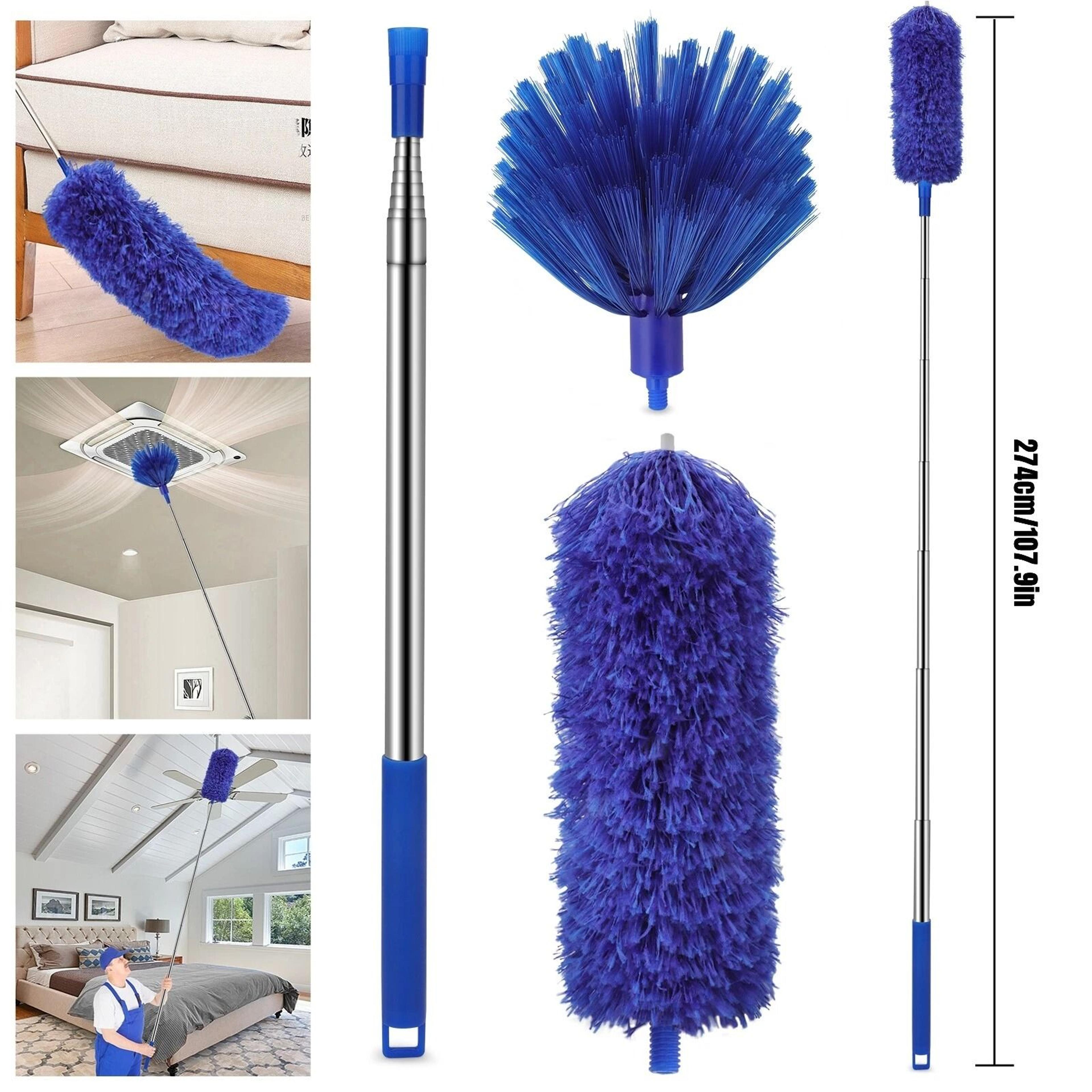 Ceiling Fan Microfiber  Cobweb Duster Cleaning Brush With Extension Pole  Telescopic Rod For Easy R