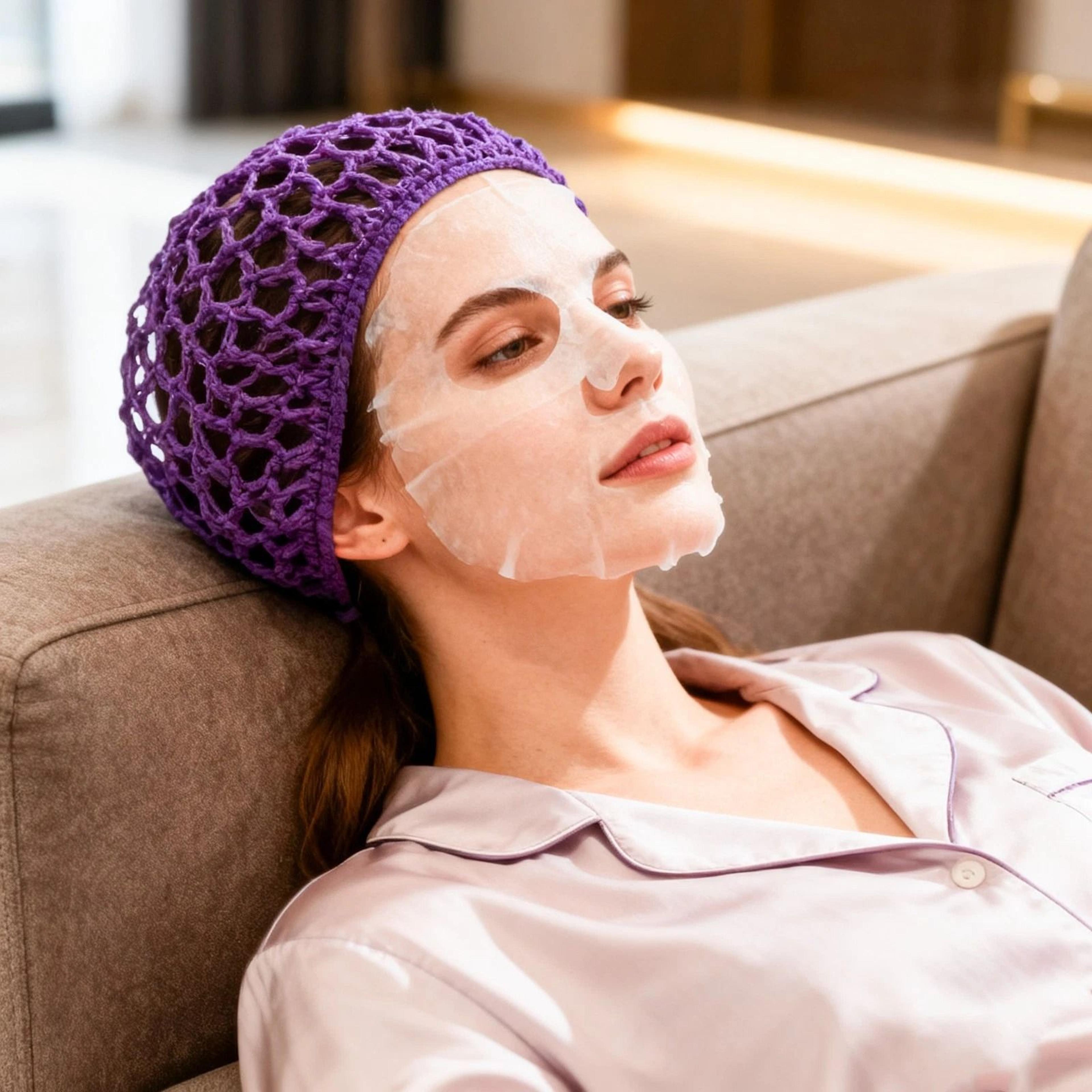 elastic crochet hair nets – breathable mesh cap snood spa sleeping cover hat for comfortable hair containment