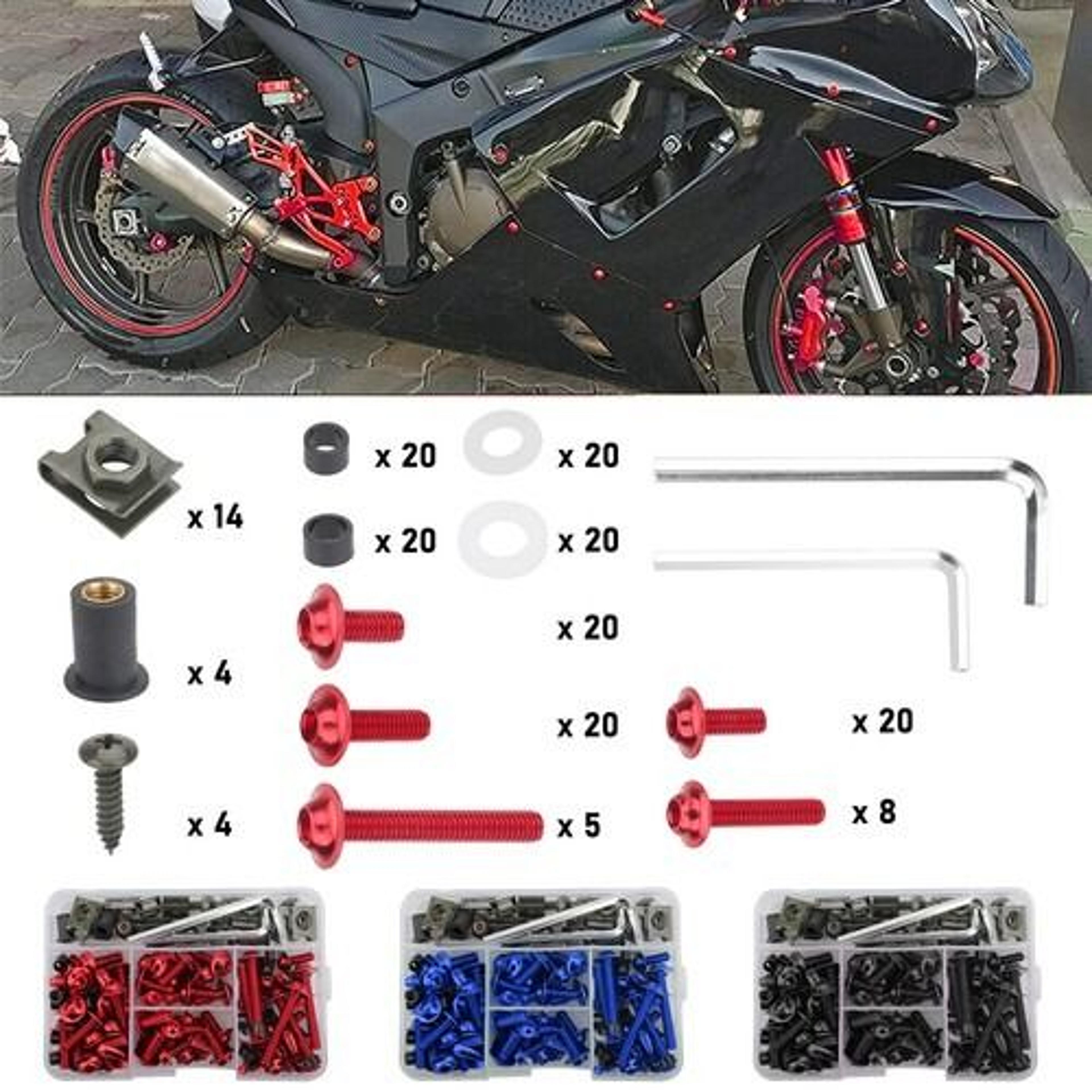 Motorcycle Fairing Bolt Kit  Durable Aluminum 3
