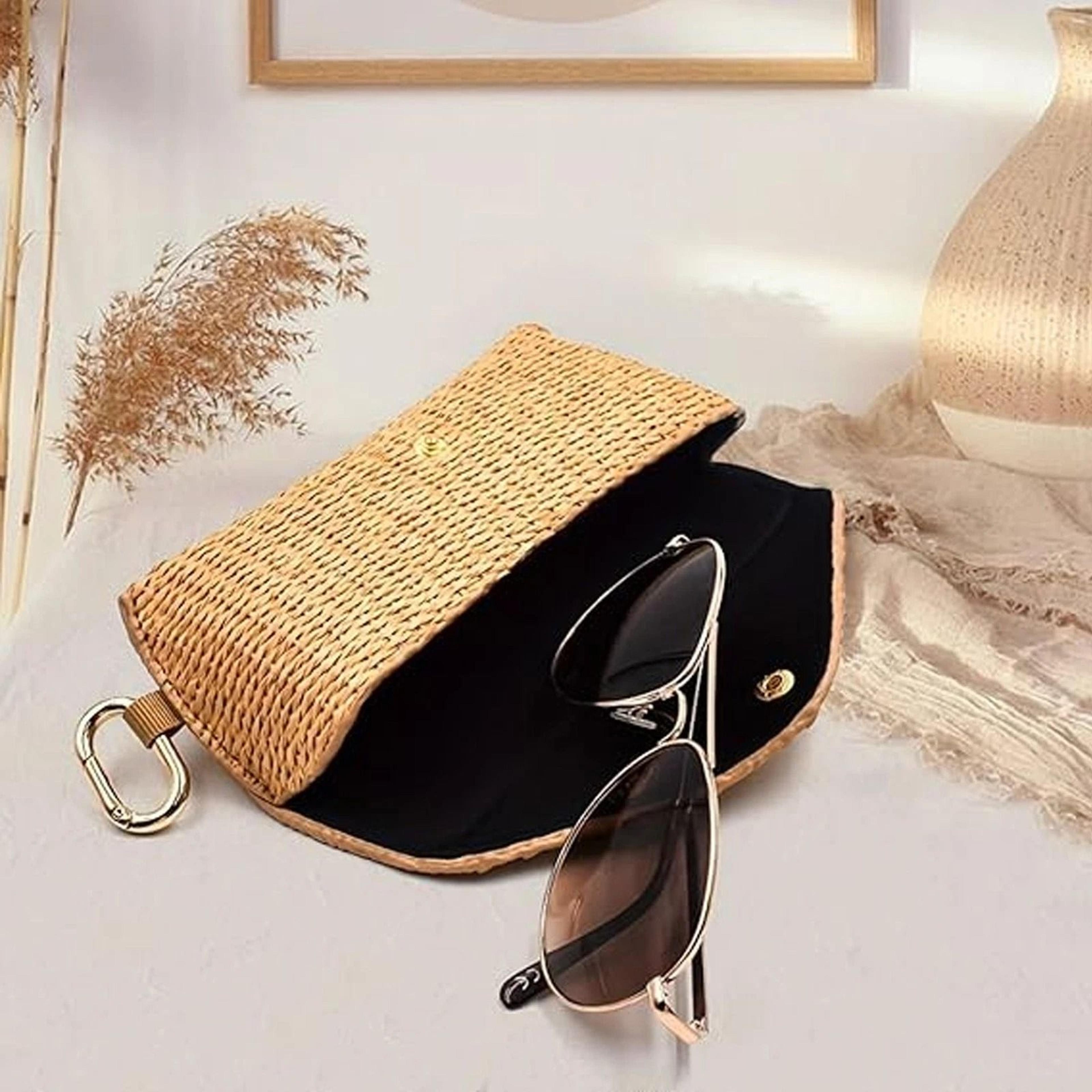 sunglasses case – hard shell eyeglass protective pouch for travel & daily use