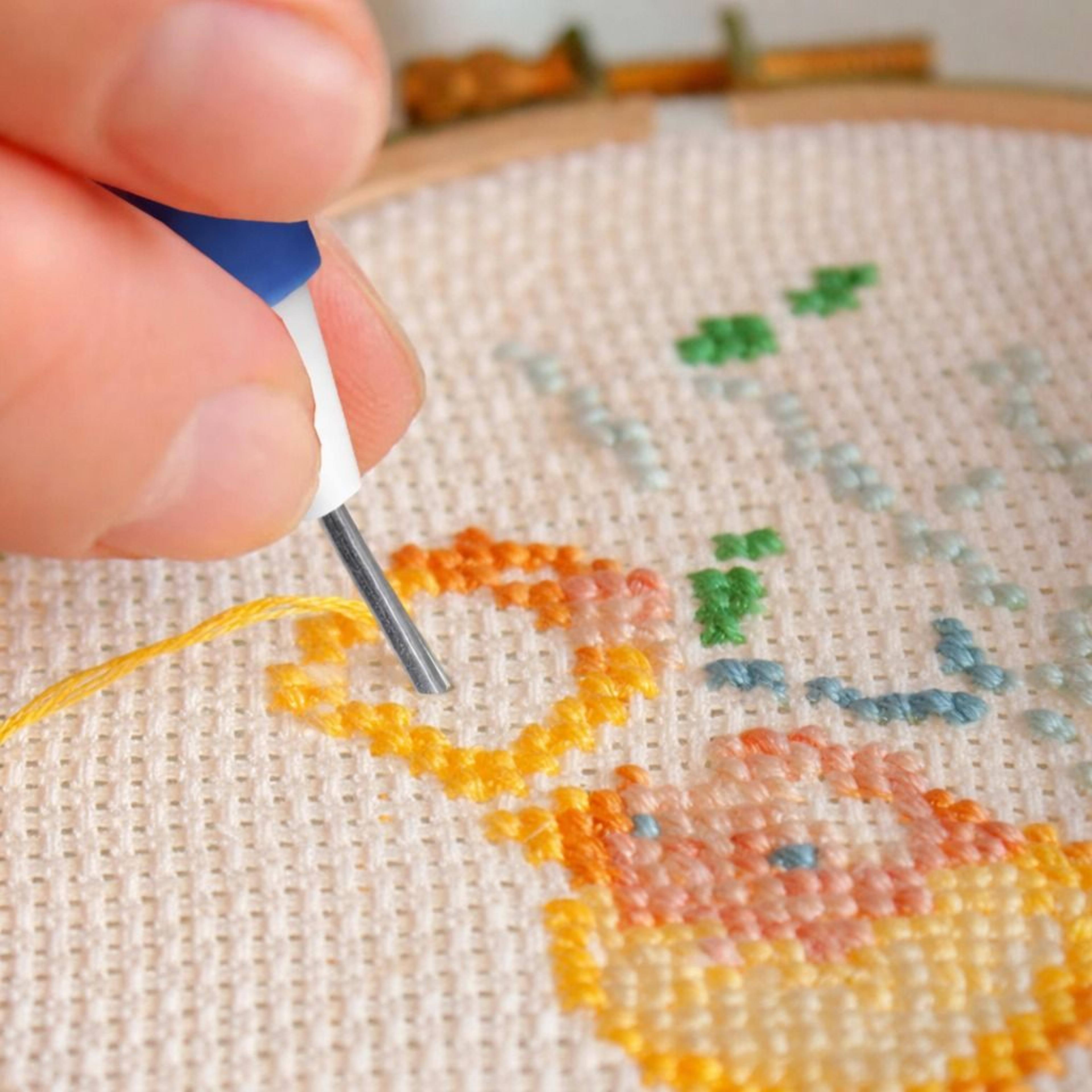 diy magic embroidery pen set – punch needle kit for embroidery, stitching & sewing crafts
