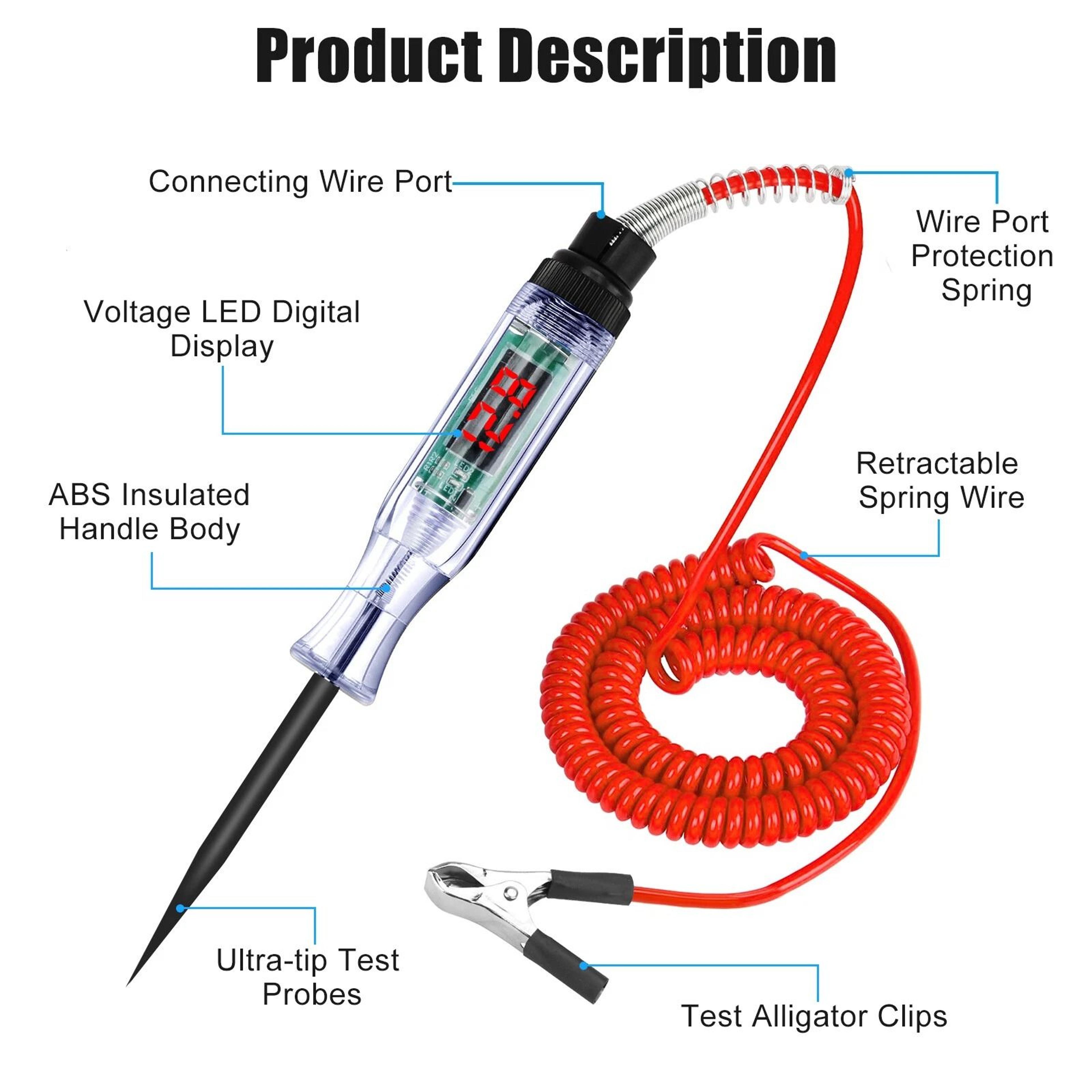 Digital Voltage Circuit Tester  Automotive Test Light For Car  Truck 6