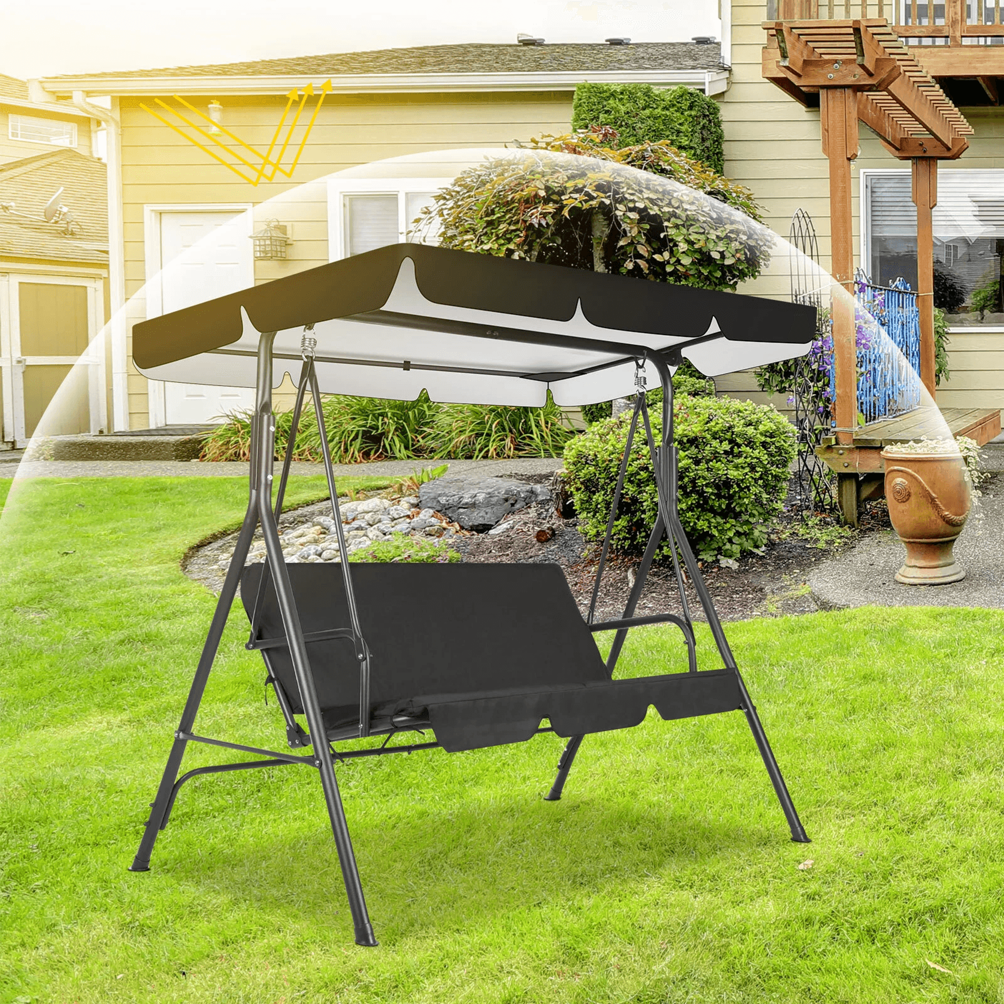 waterproof uv canopy replacement for outdoor swing porch top – seater patio cover