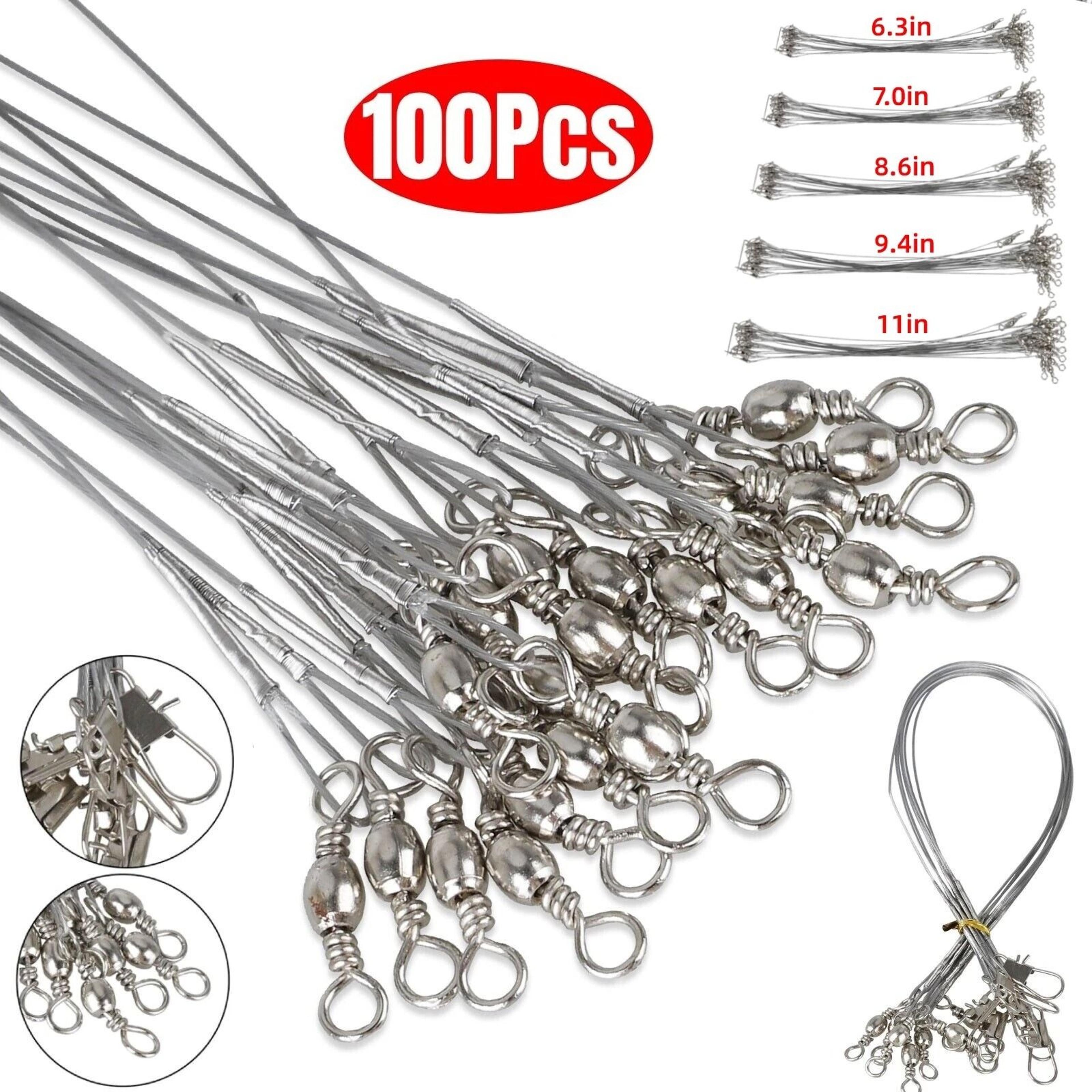 Stainless Steel Fishing Leader Wire  Fish Lure Trace Durable NylonCoated With Snap Hooks 8