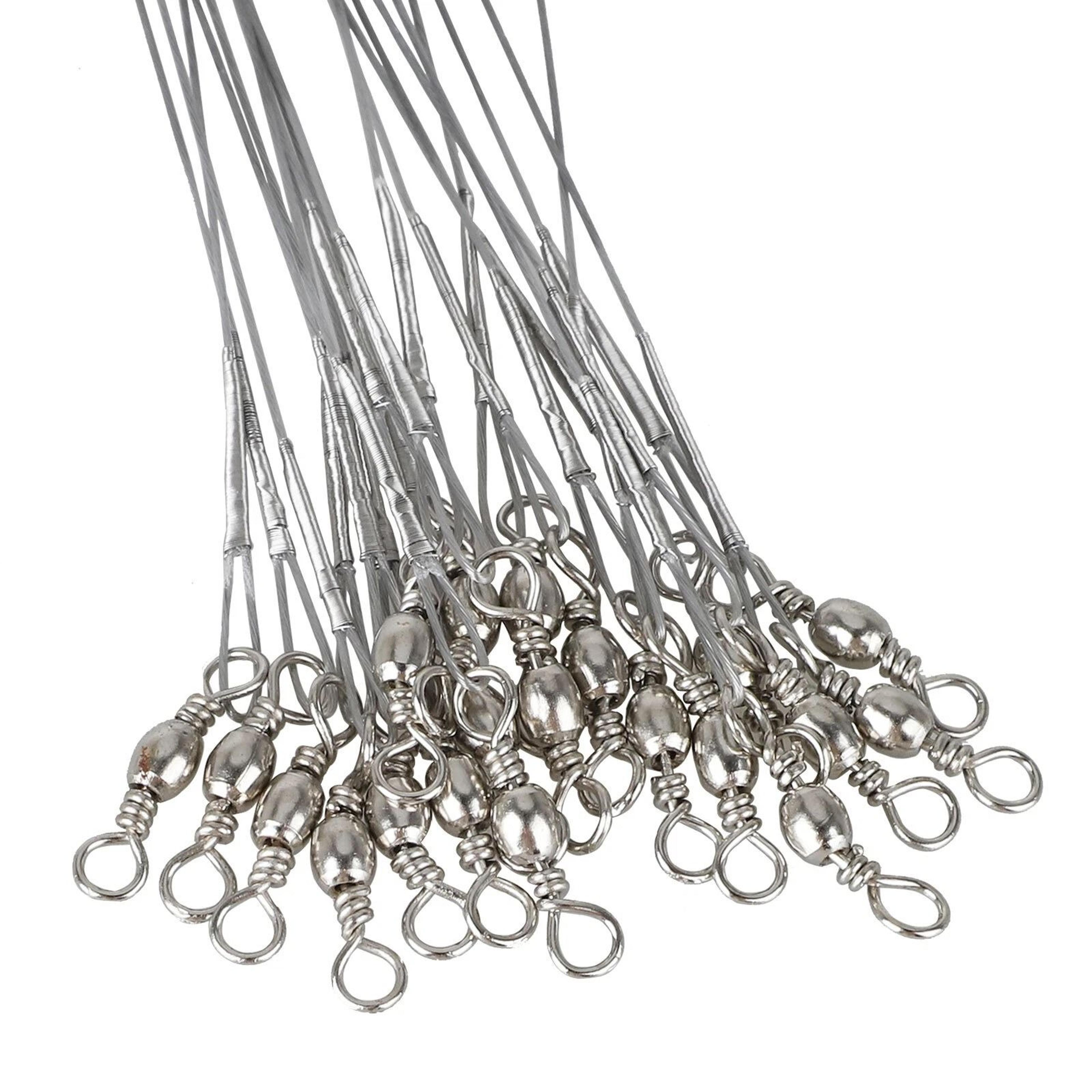 Stainless Steel Fishing Leader Wire  Fish Lure Trace Durable NylonCoated With Snap Hooks 6
