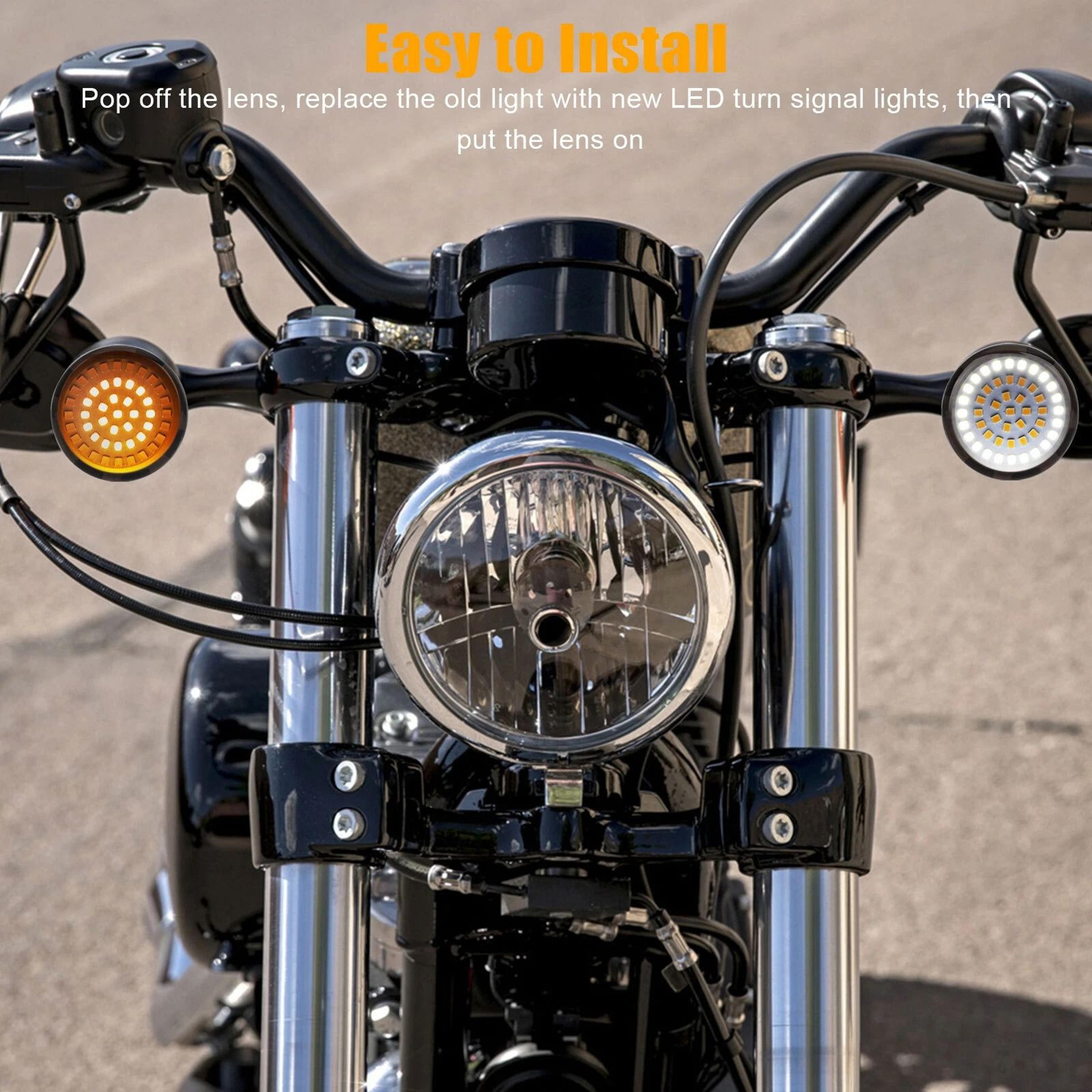 LED Bullet Turn Signal Lights With Smoke Lens For Harley  Front  Rear Fit 5