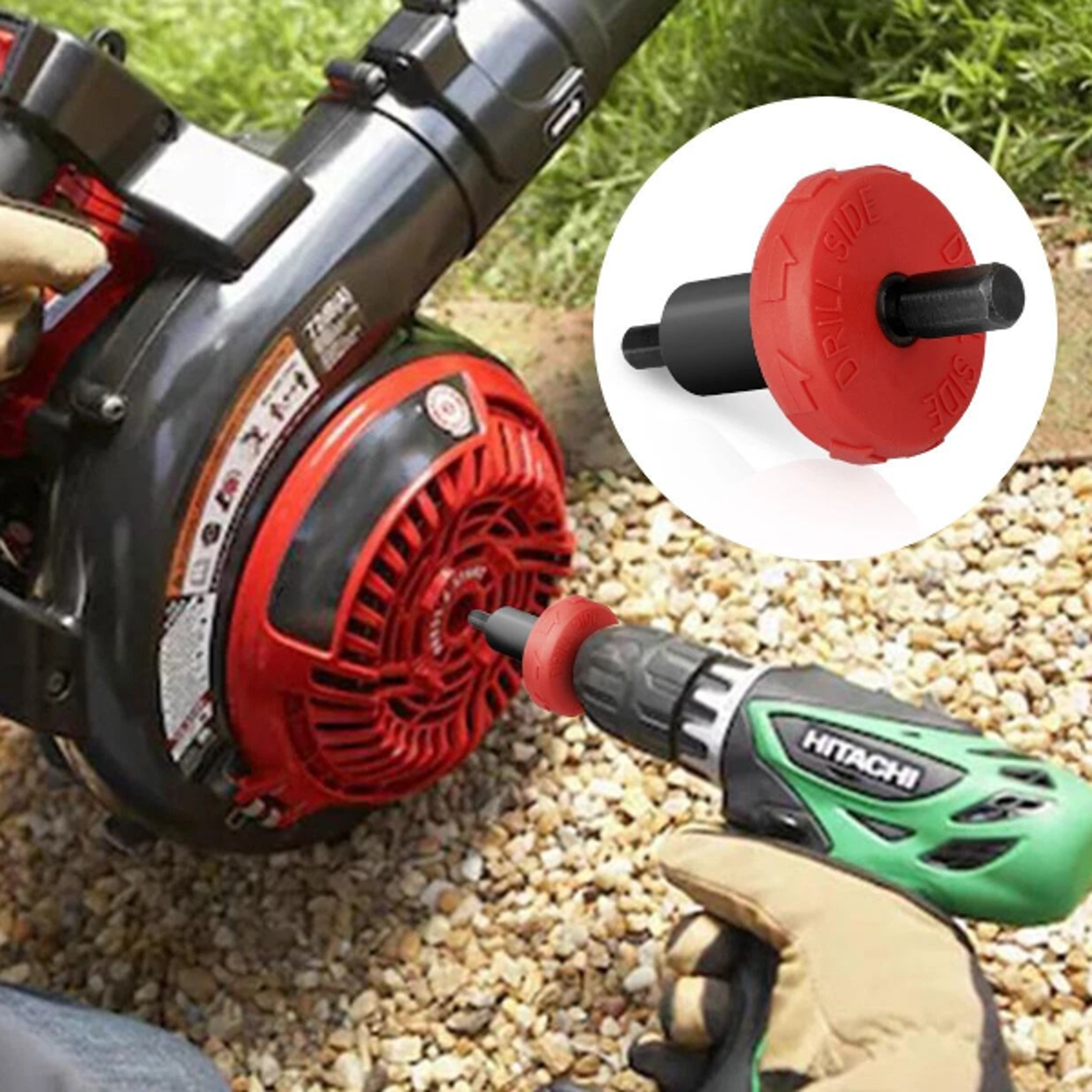 easy electric start drill bit adapter for troy-bilt mower, cordless drill starter