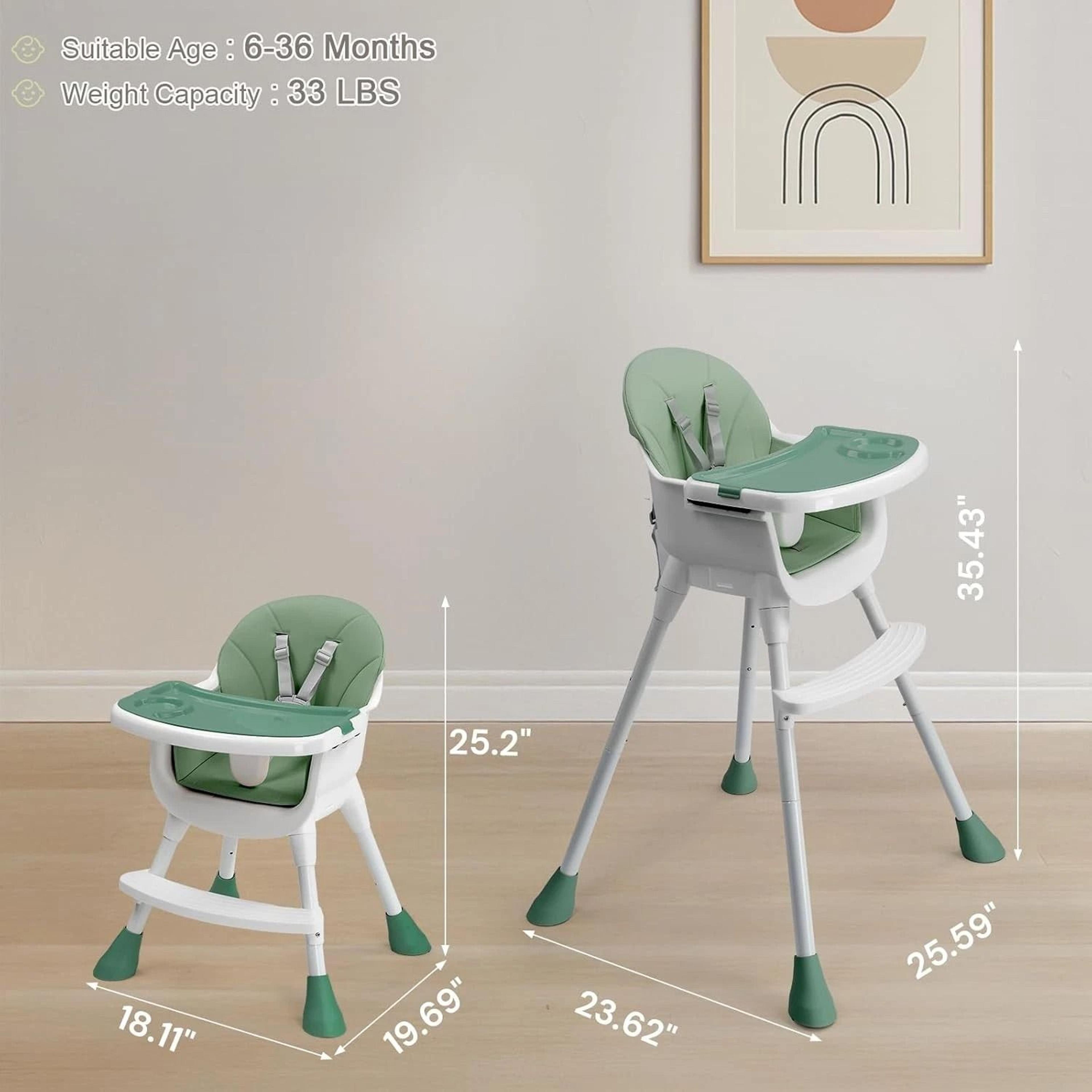 Portable Adjustable Baby High Chair With Removable DualLayer Tray 6