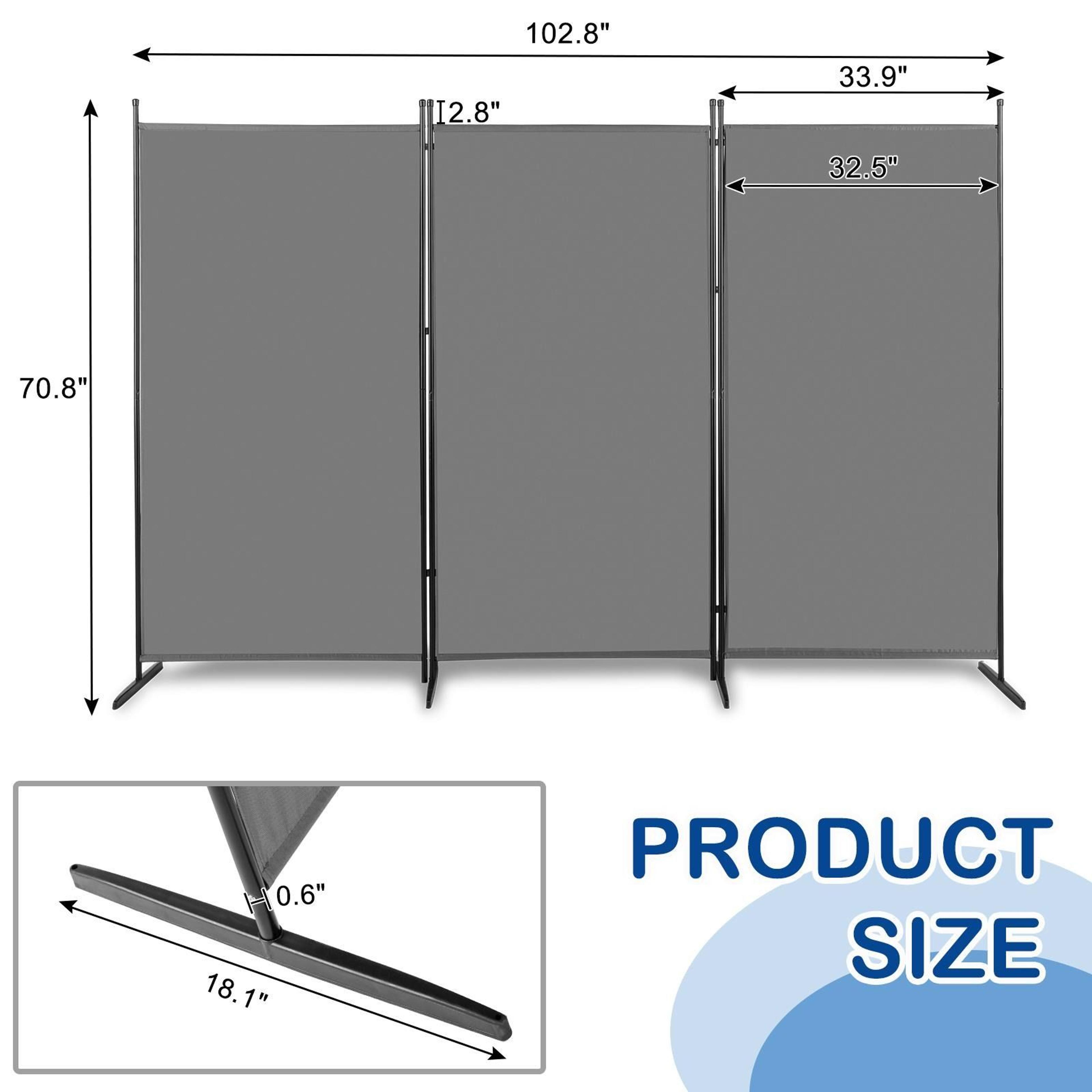 Room Divider Privacy Screens For Home Office  Folding Steel With Adjustable Panels 4