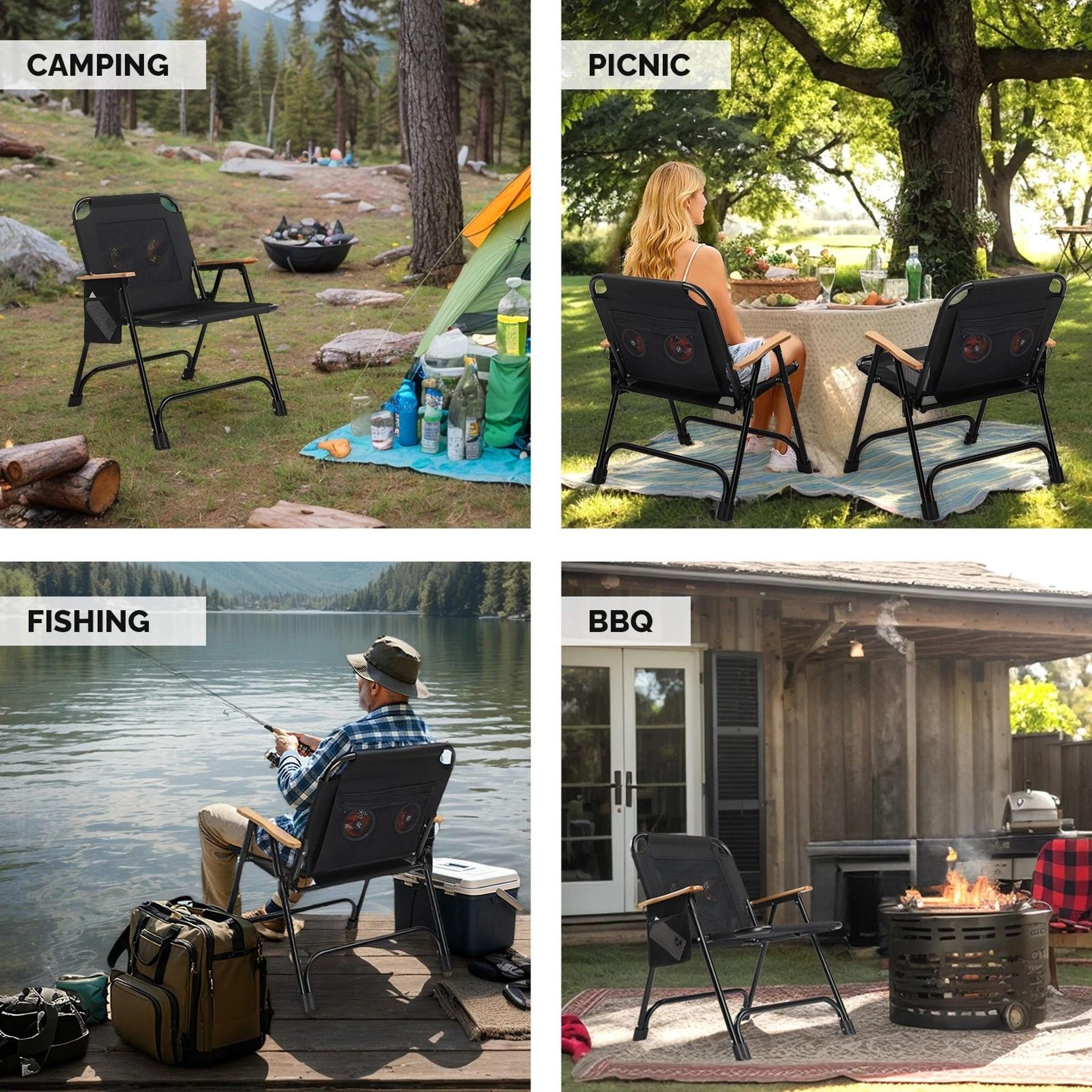 USBPowered Beach Camping Chair With Cooling System  Foldable Outdoor Relaxation Chair 8