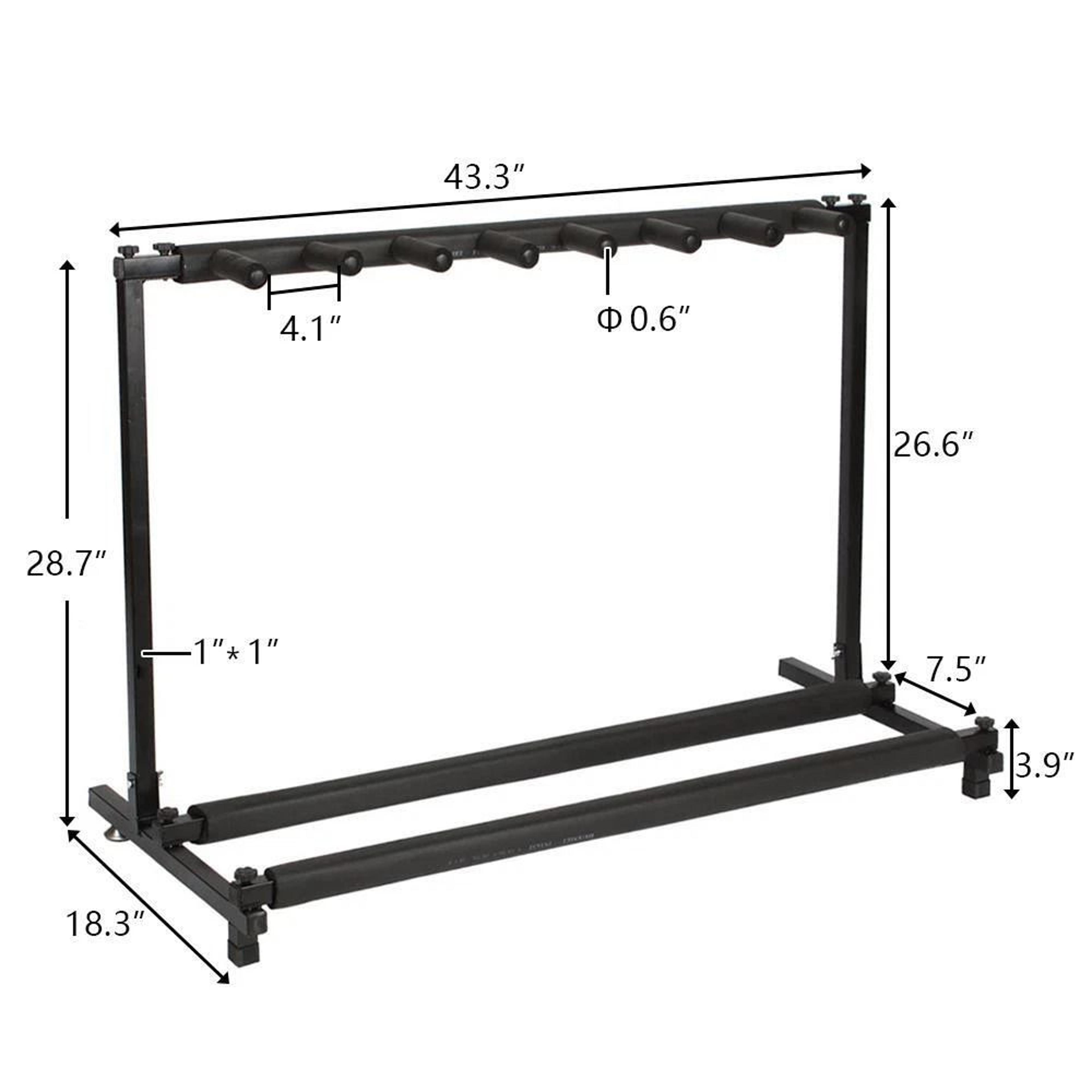 Guitar Folding Stand  Adjustable Display Rack With Padded Organizer For Guitars  Basses 8