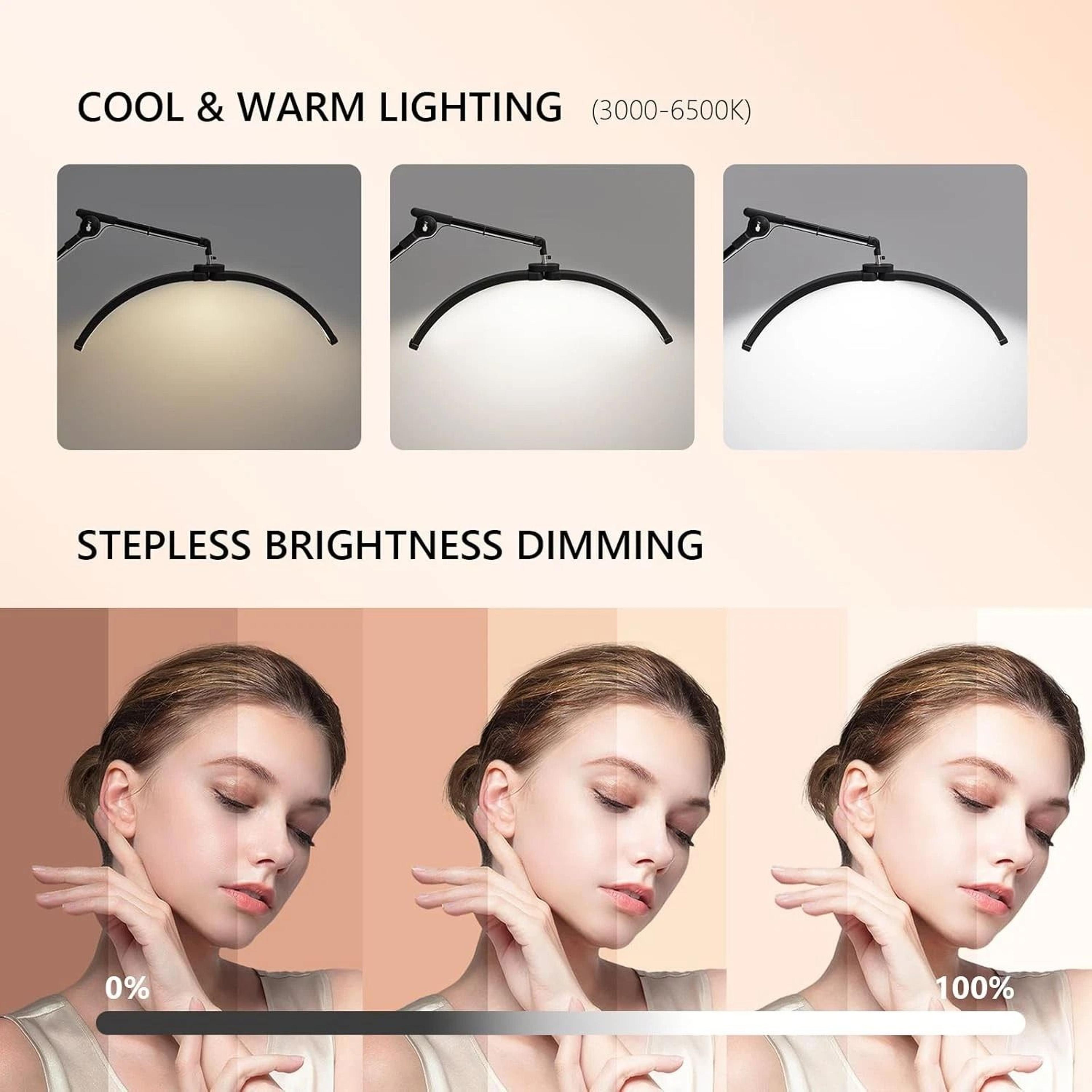 Professional Salon Floor Lamp Lockable Casters Adjustable Brightness For Nail  Beauty Work 3