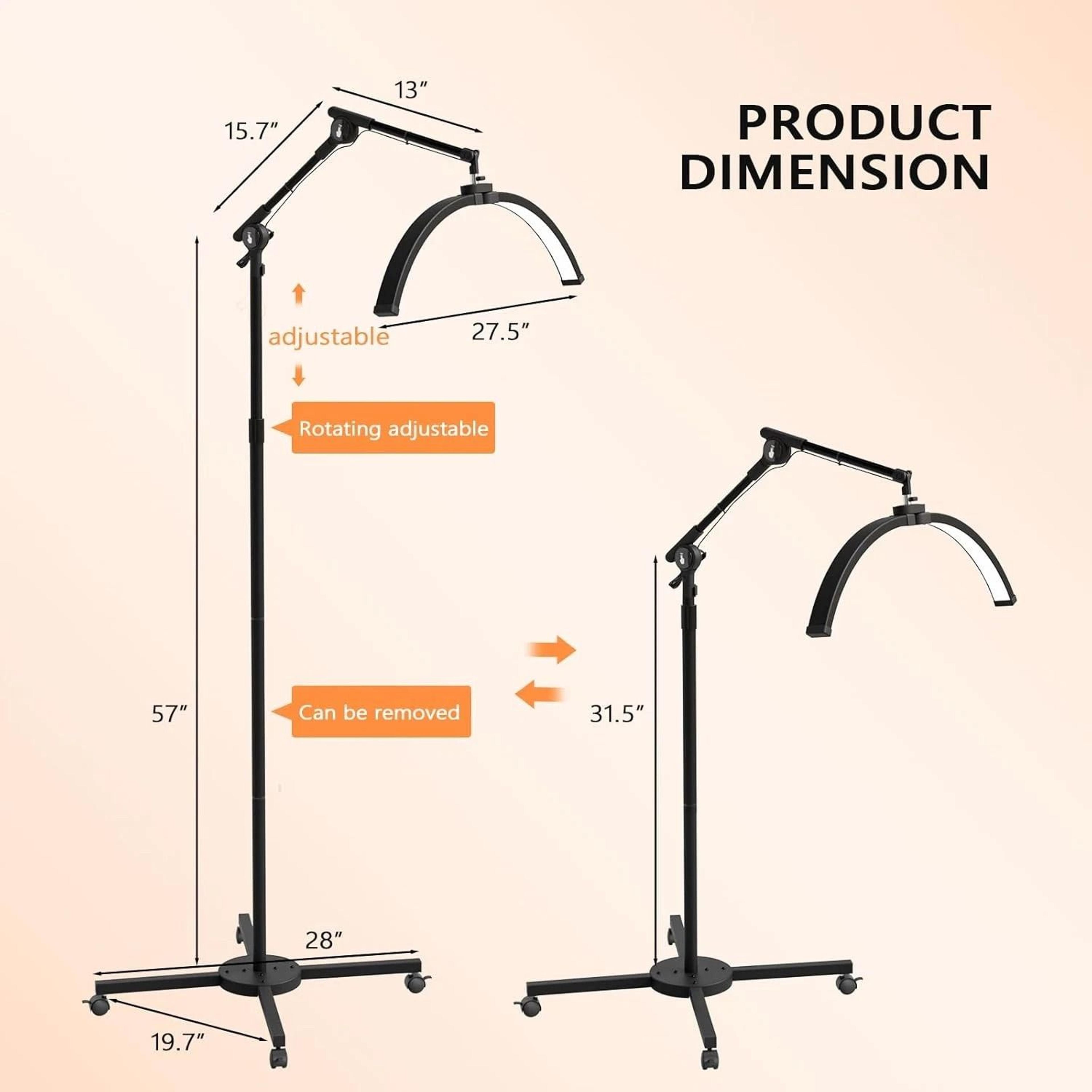 Professional Salon Floor Lamp Lockable Casters Adjustable Brightness For Nail  Beauty Work 5