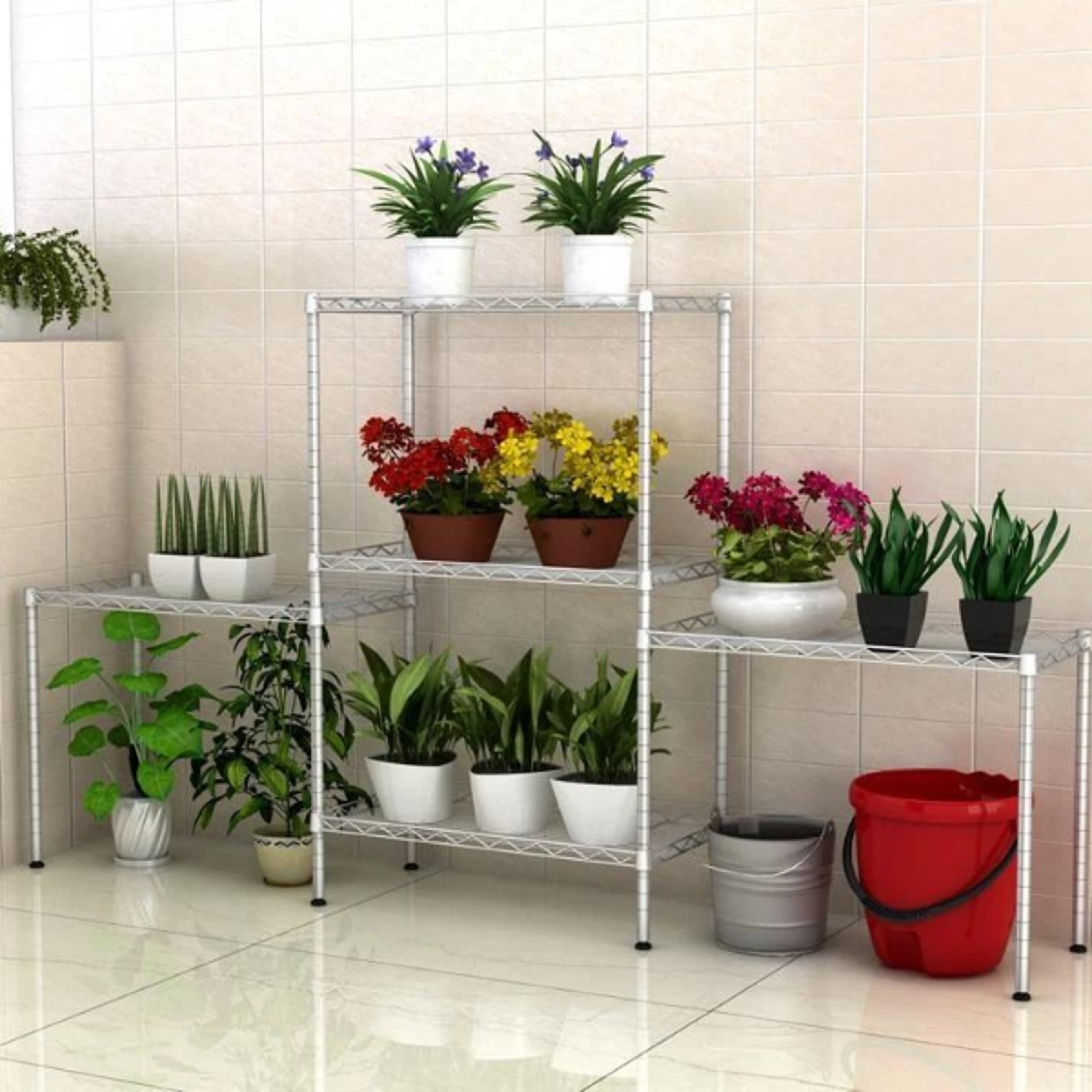 wire shelving unit – tier storage rack for kitchen, garage & home organization