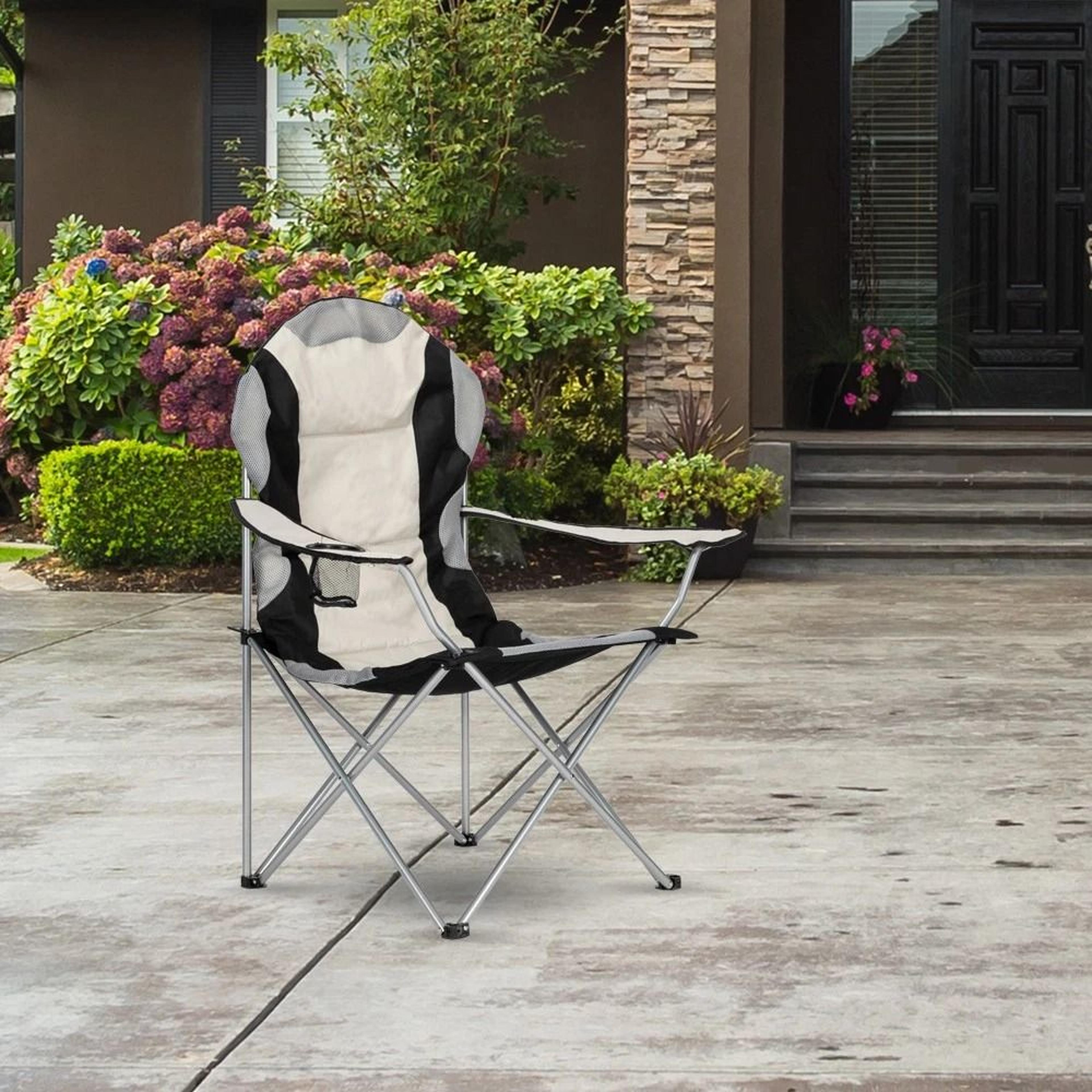 garden portable camping chair with cup holder – outdoor folding chair for relaxation