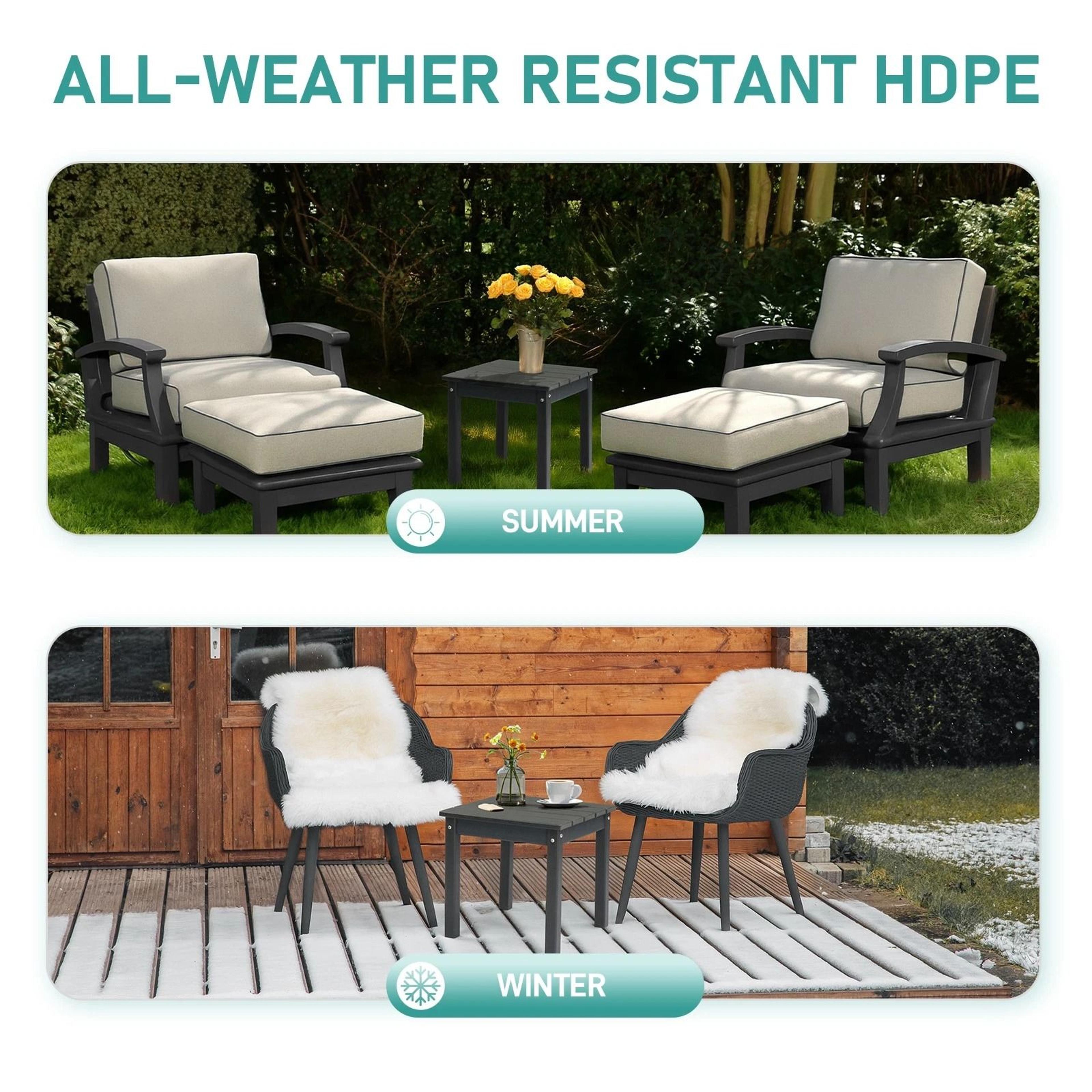 WeatherResistant Garden Square Side Table  Durable Compact Outdoor End Table 2