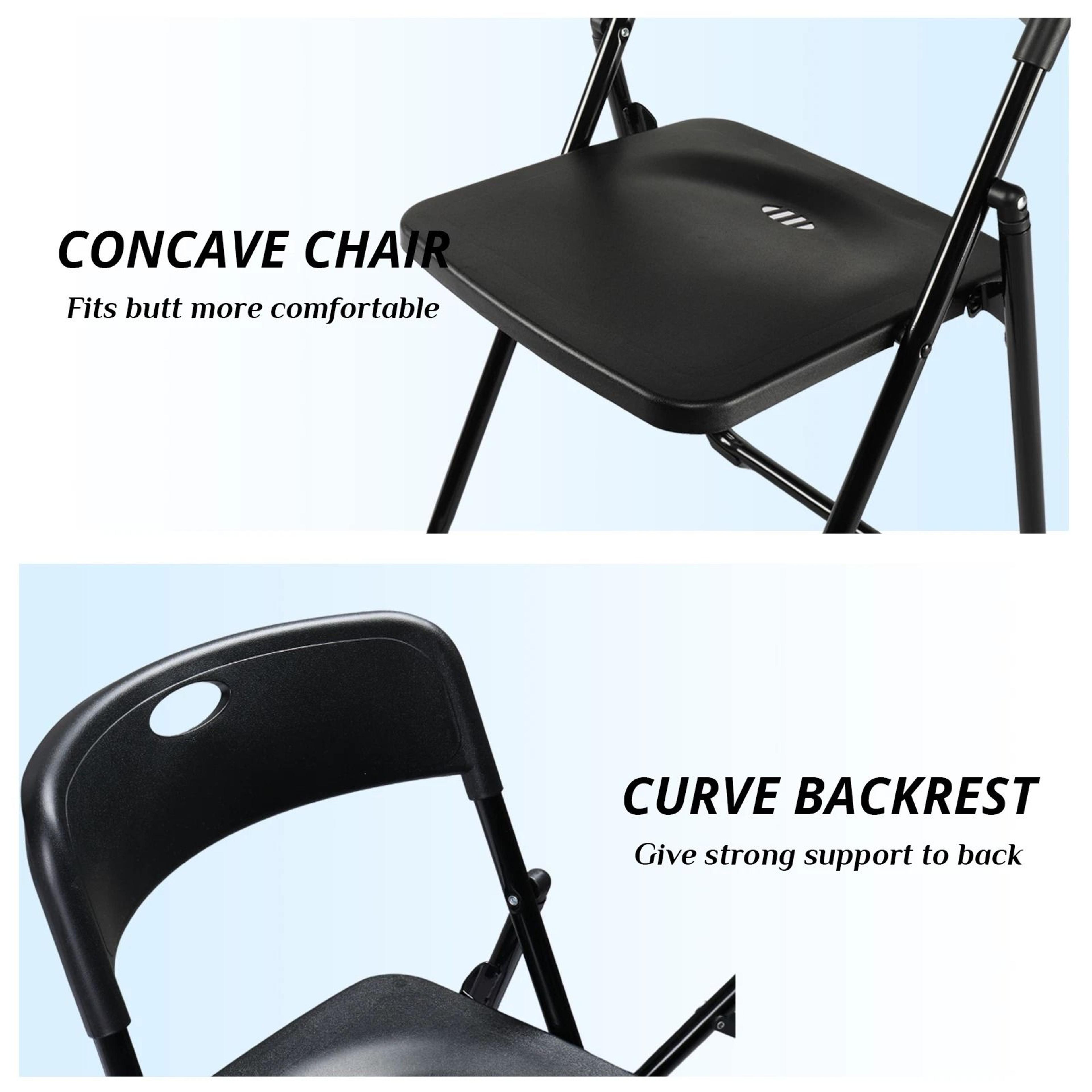 Heavy Duty Plastic Folding Chair With Reinforced Steel Frame  Portable And WeatherResistant 4