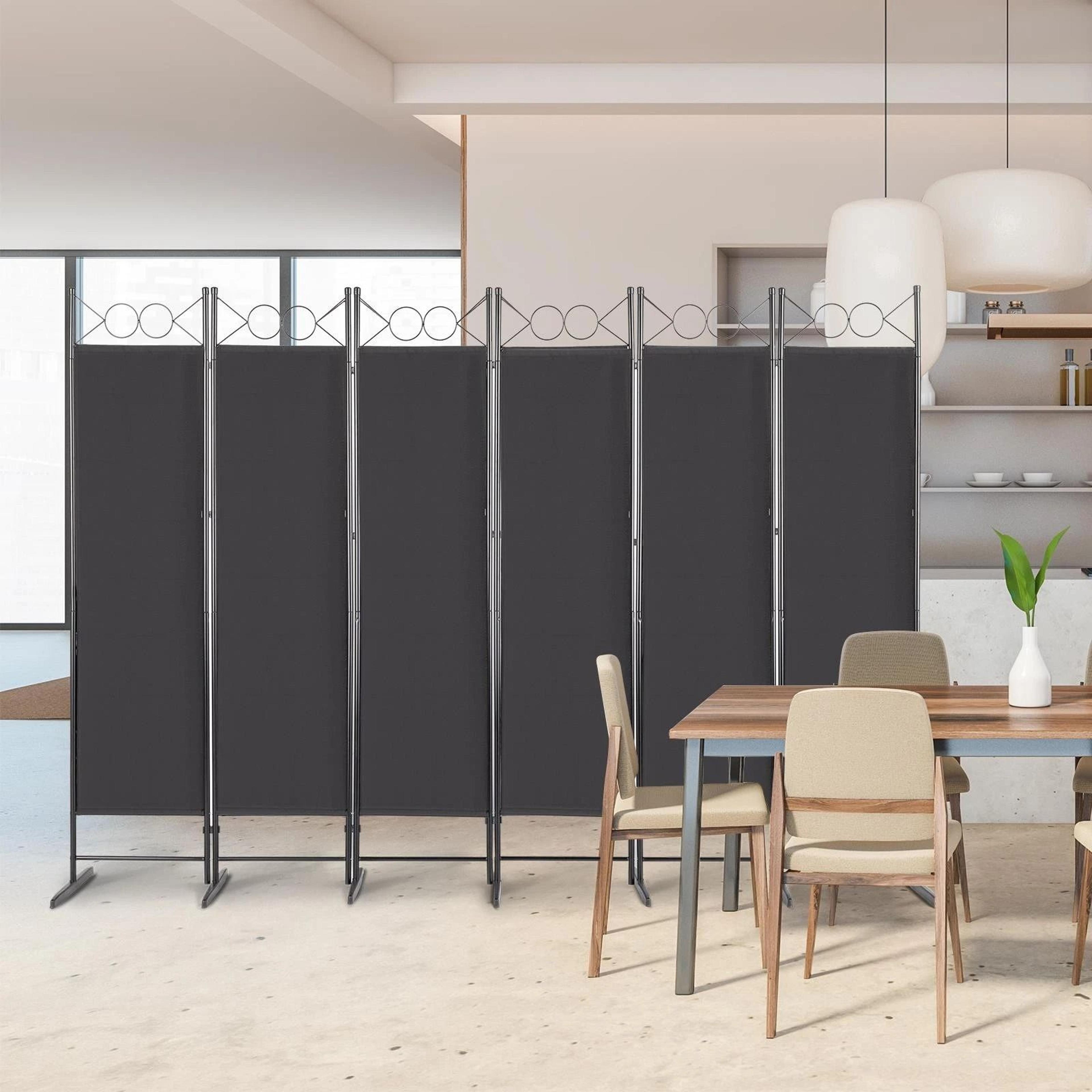 folding privacy divider room wall divider – portable partition screen for bedroom, living room, office