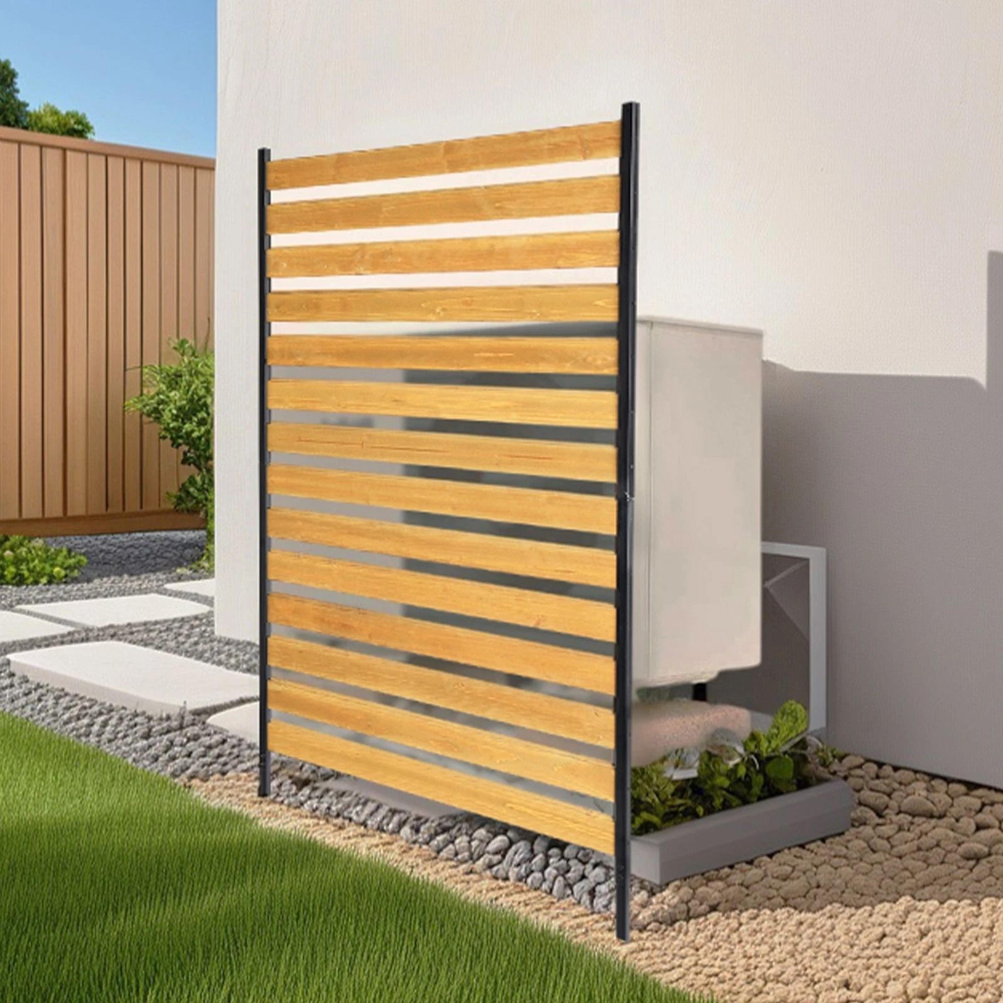 Divided Style Splicing Plain Fir Wooden Fence  Outdoor Garden Panel 1
