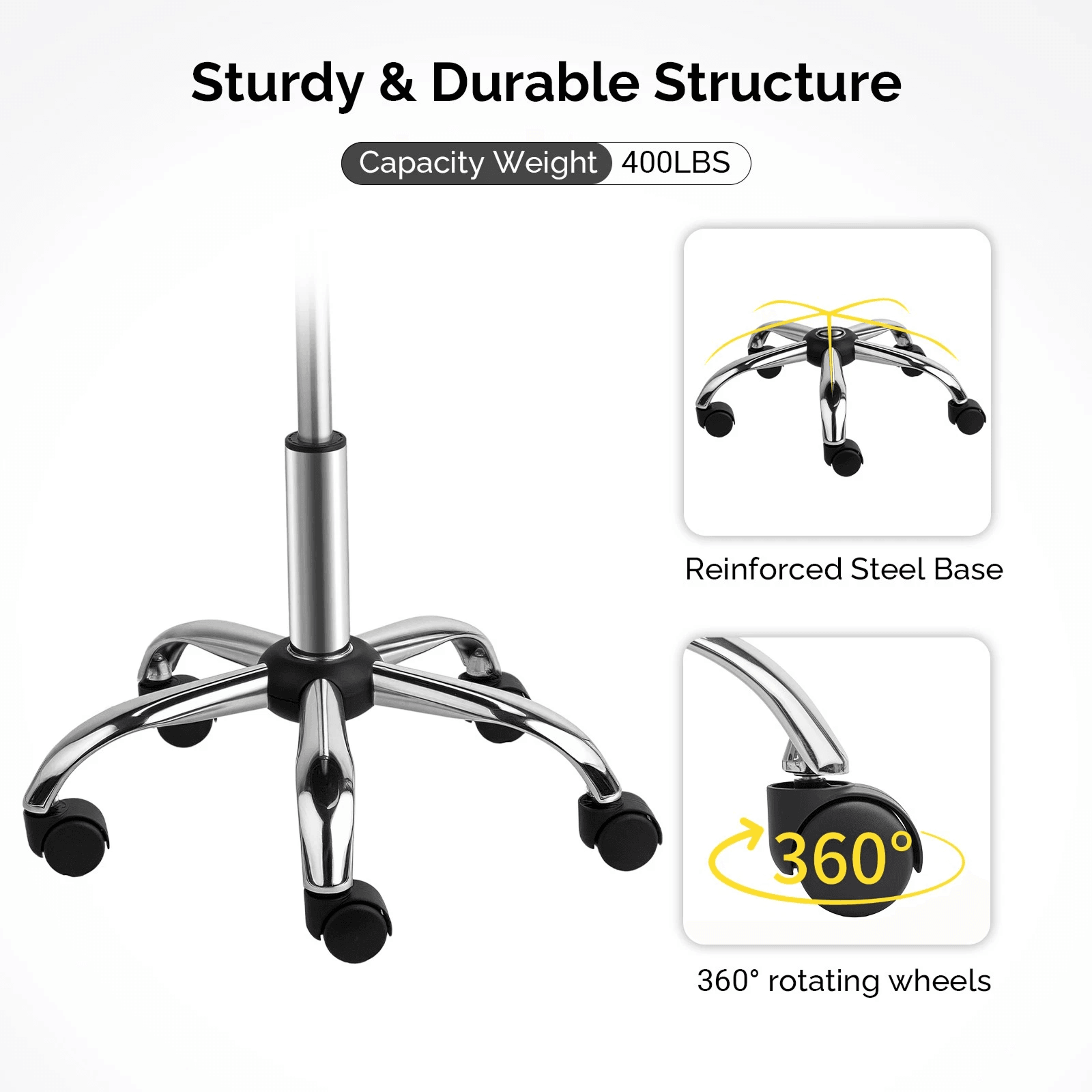 Adjustable Saddle Stool Rolling Chair  Hydraulic Stylist Cutting Stool For Salon  Office Use 4