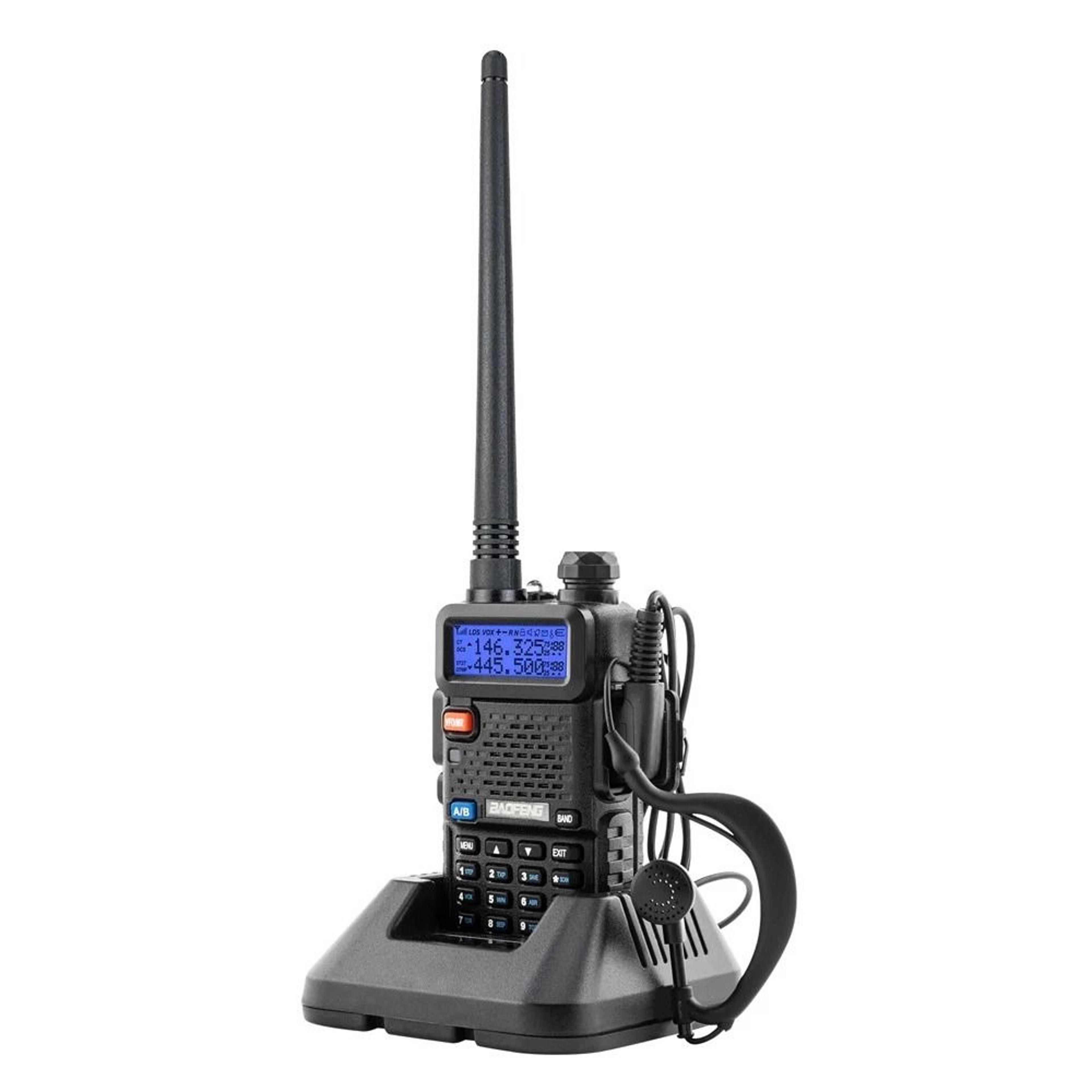 dual-band walkie talkie with fm & flashlight