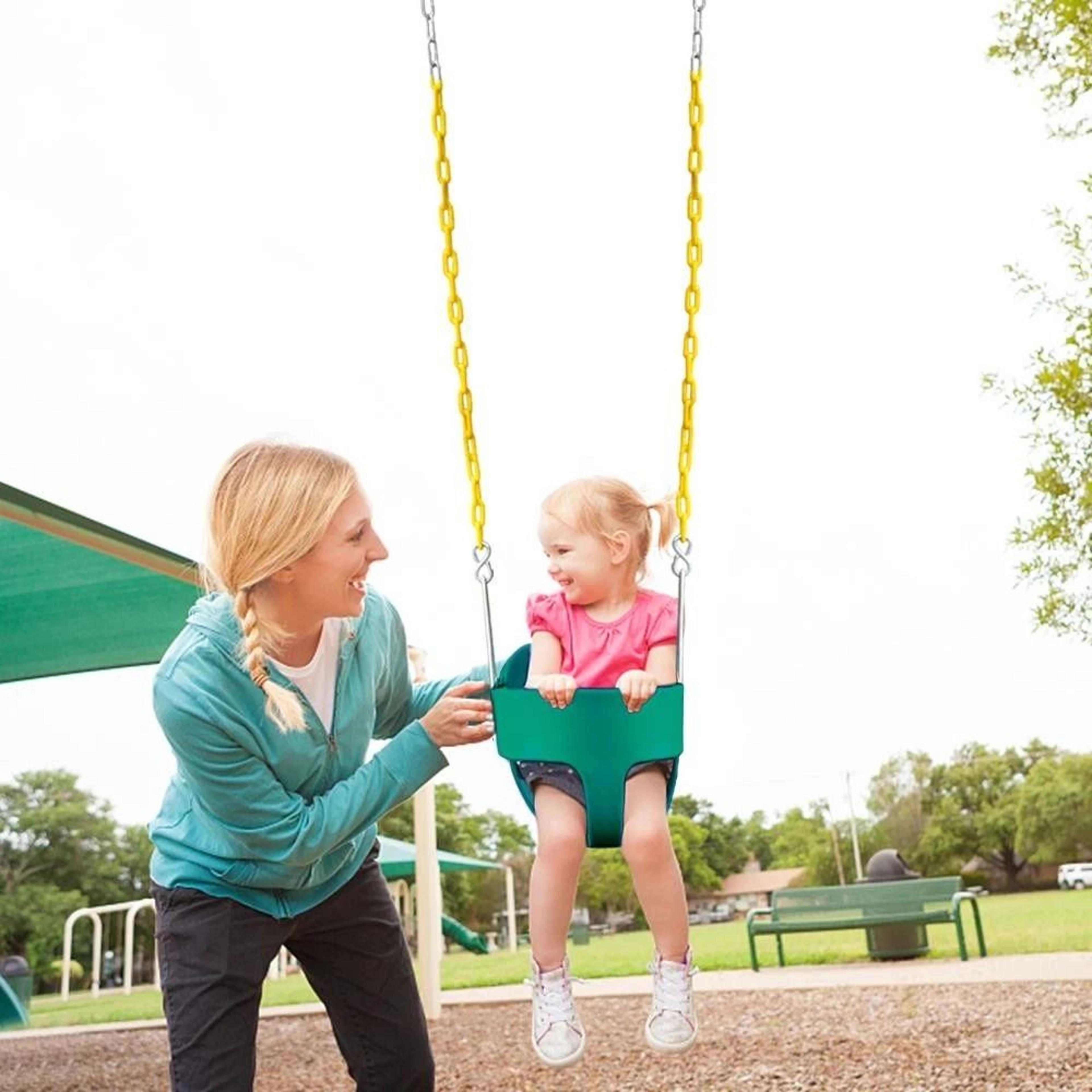 full bucket toddler swing seat with chain for outdoor play