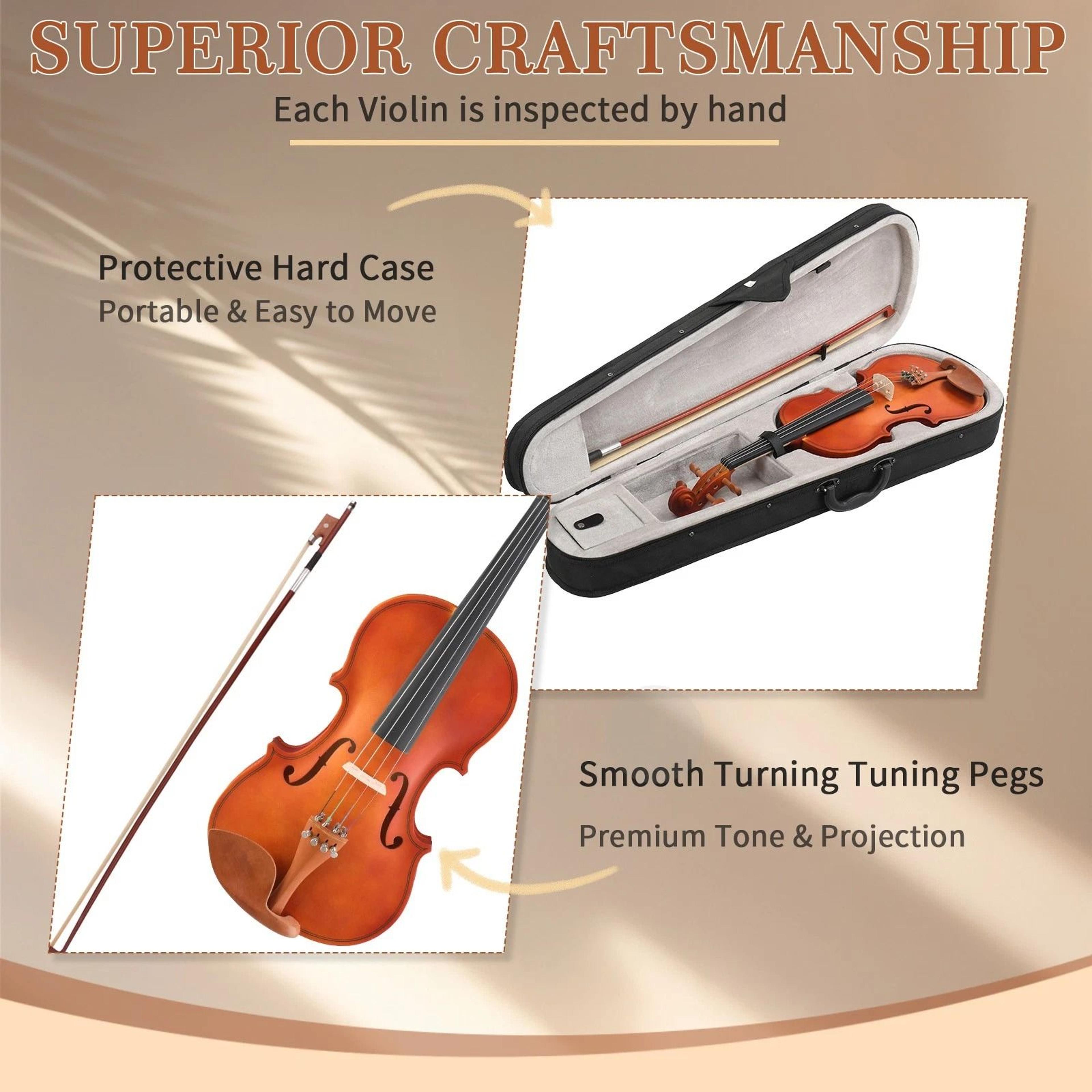 Natural Maple Violin Set With Case Bow  Strings  Ideal For Beginners 2