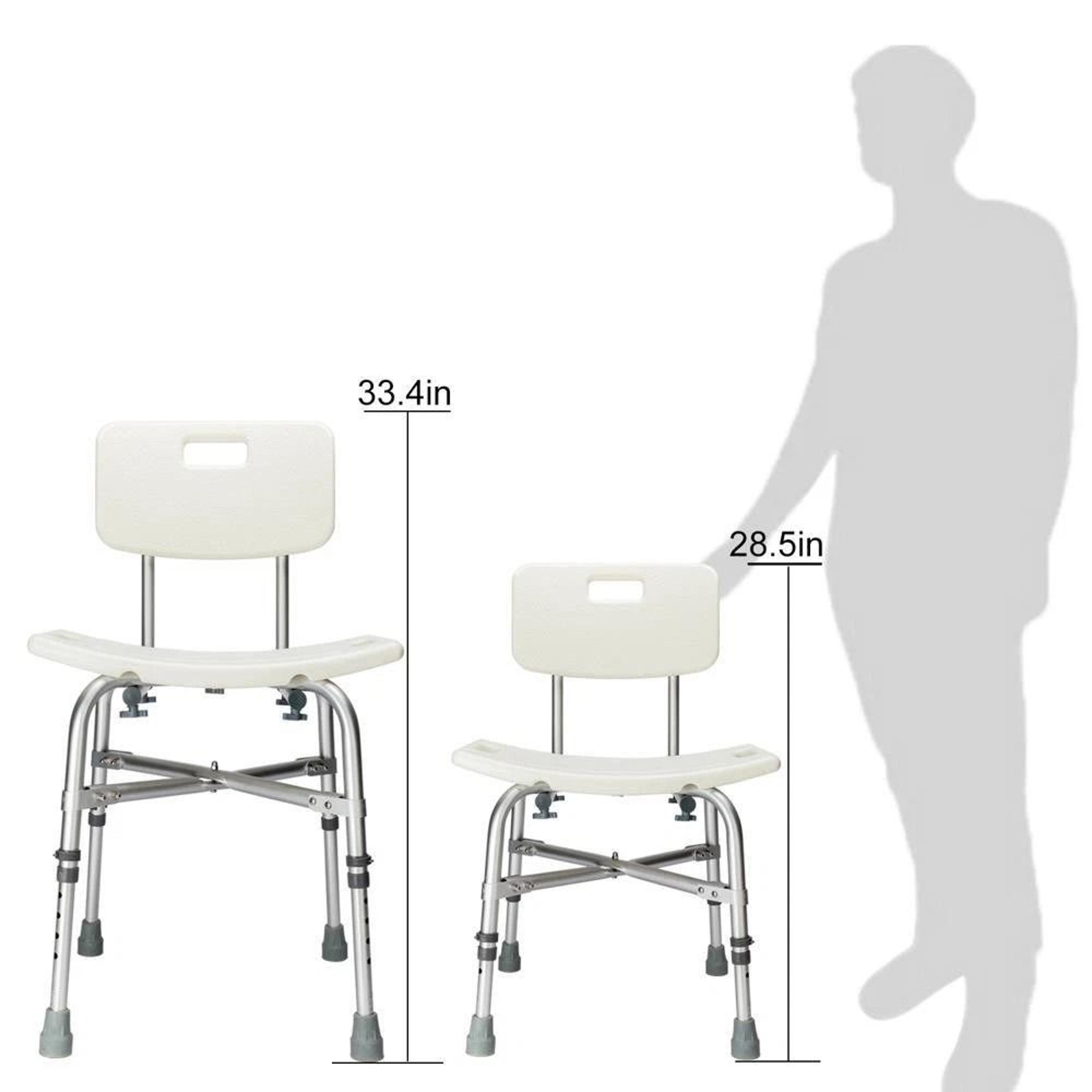 Heavy Duty Shower Chair With Back  Adjustable Bath Seat For Elderly  Bariatric Use 9