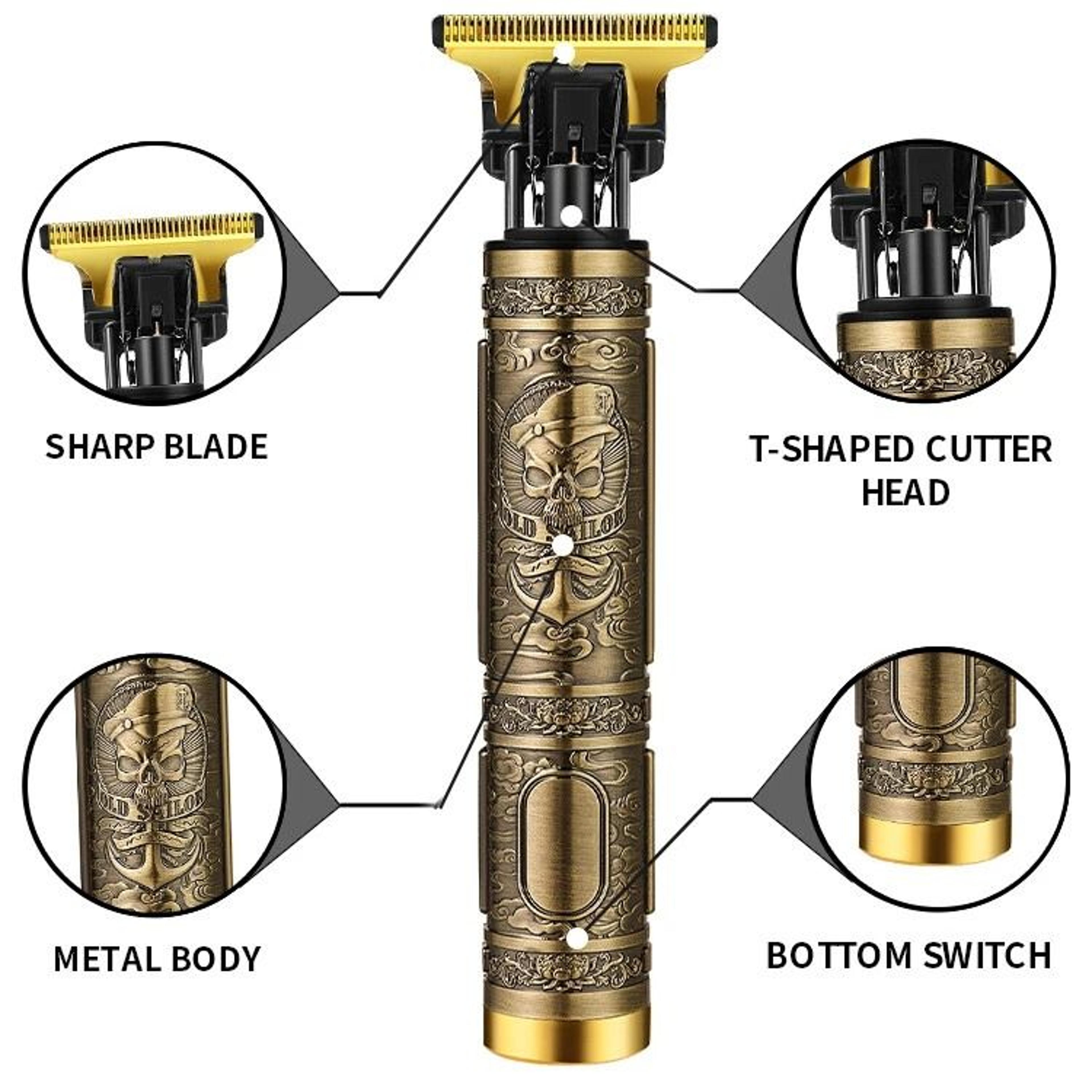 Professional USB Rechargeable Cordless Trimmer  Hair Clippers Kit 4