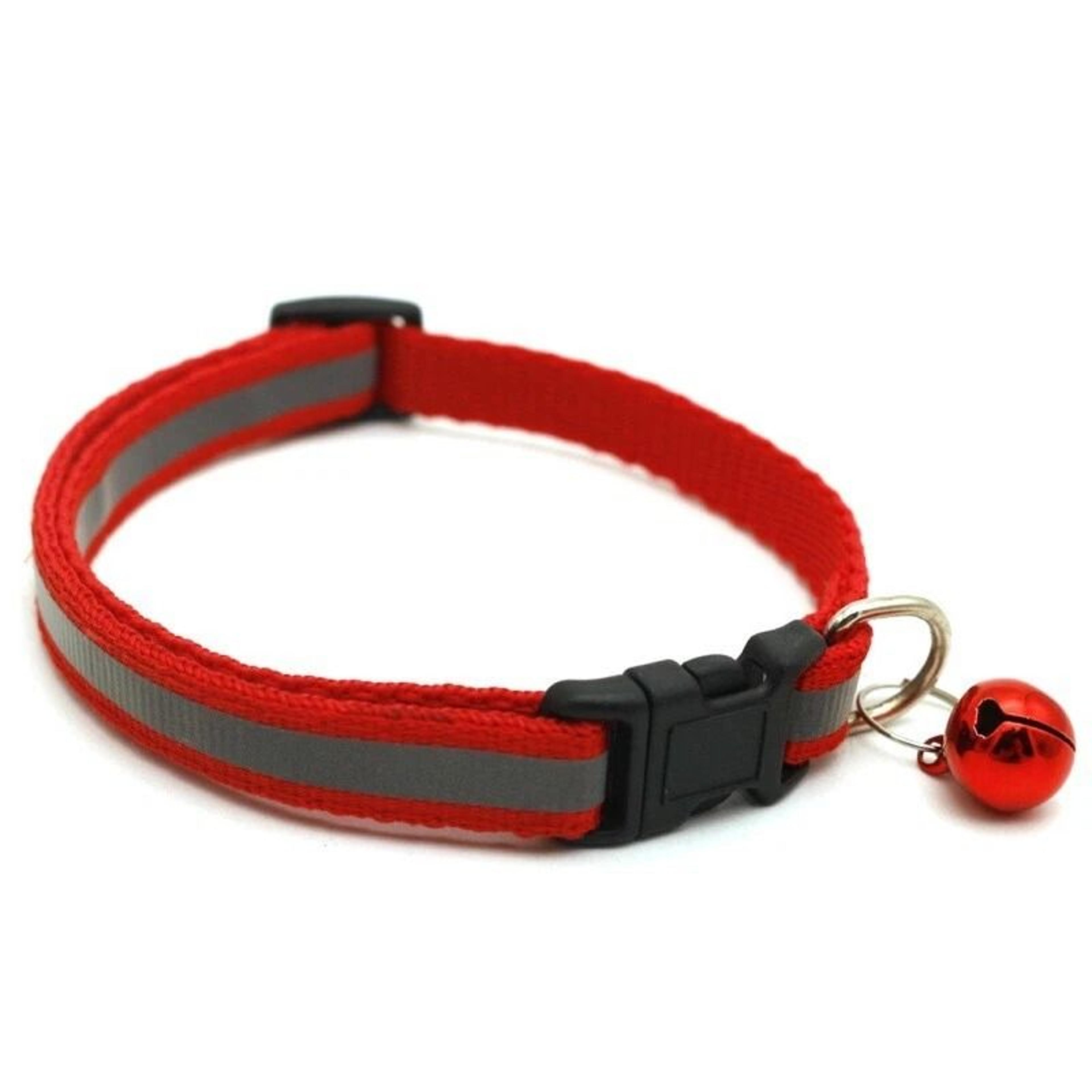 reflective breakaway cat safety collar with bell – adjustable & secure for kittens & cats